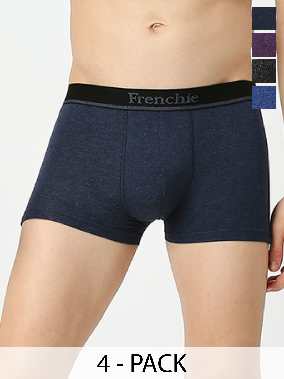 FRENCHIE Men Pack Of 4 Assorted Breathability Trunks FR-MI-TR-ELMTS-2X5-PO4-S