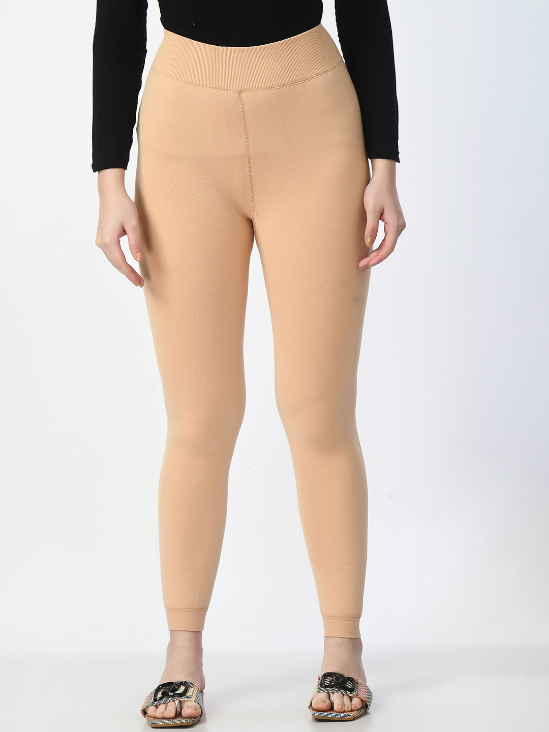 JMT Wear Women Solid Ankle Length Mid- Rise Winter Fleece Stockings