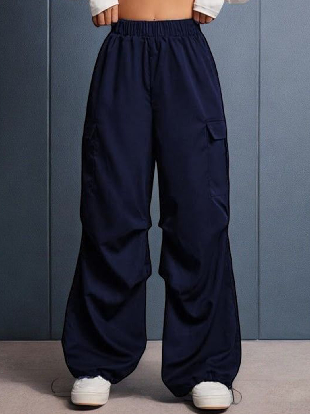 TABADTOD Women Relaxed Baggy Loose Fit Easy Wash Trousers