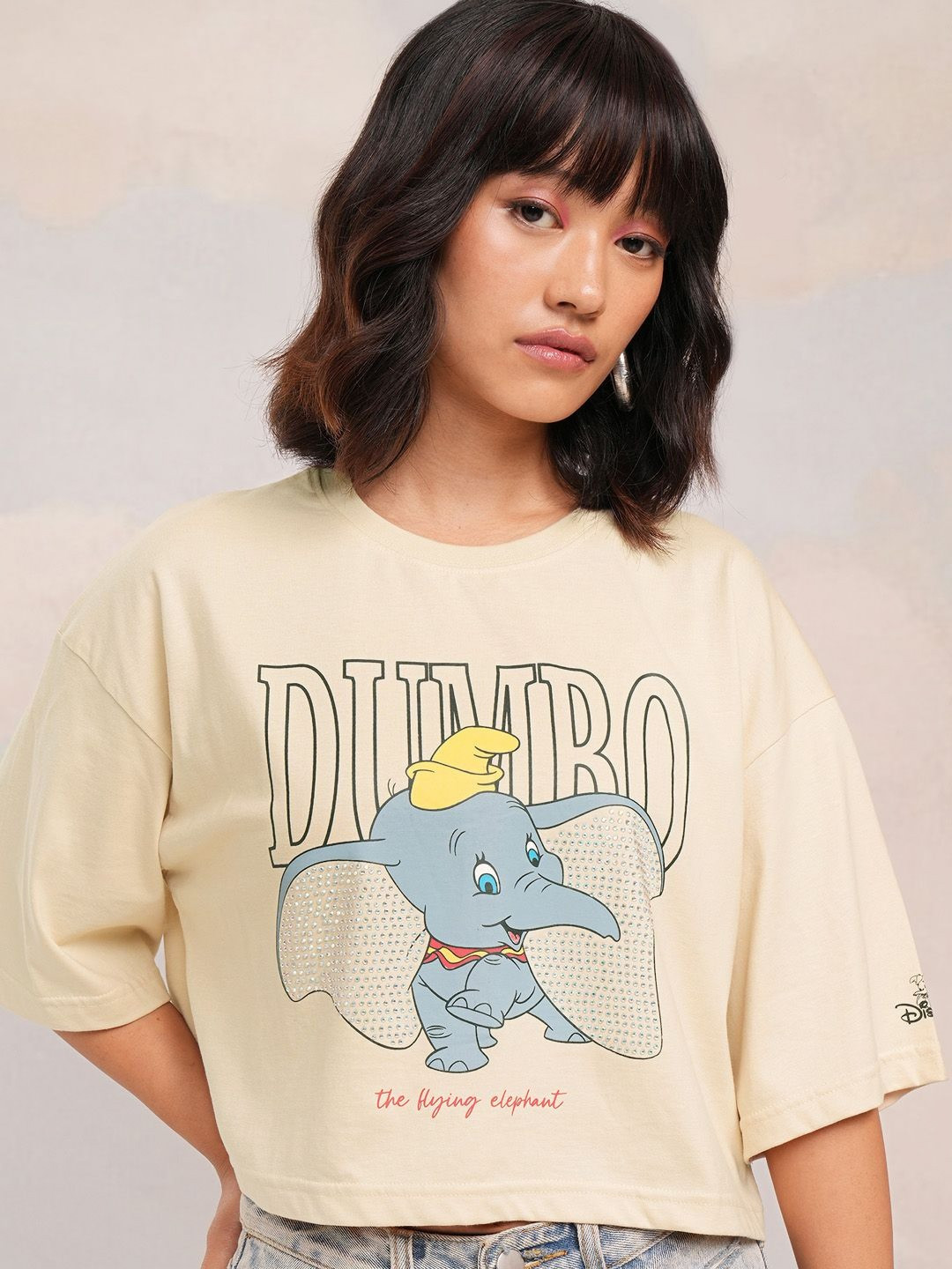 Tokyo Talkies Women Dumbo Boxy Fit Crop Tshirt