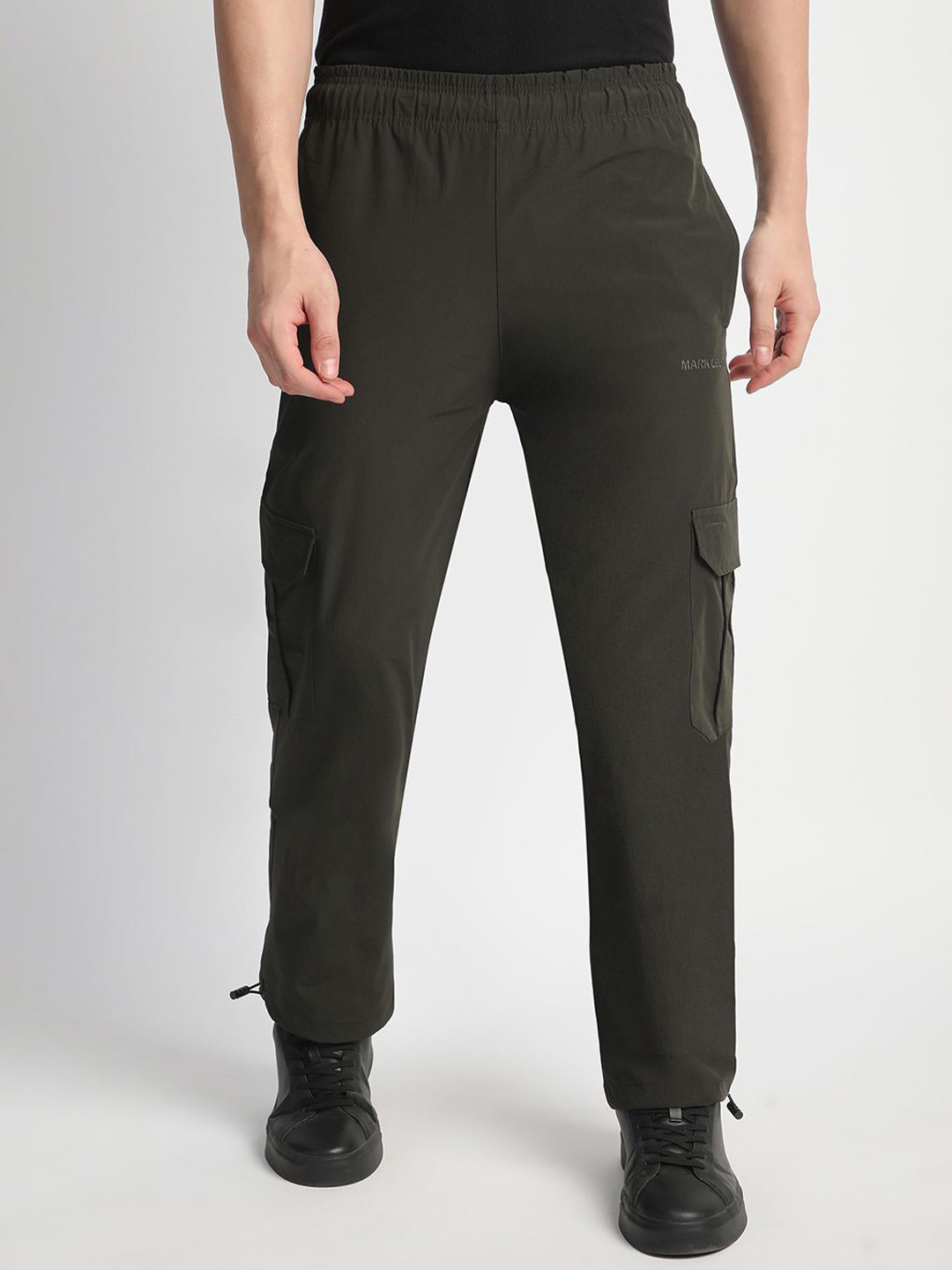 Mark Leute Men Mid Rise Parachute Cargo Track Pants