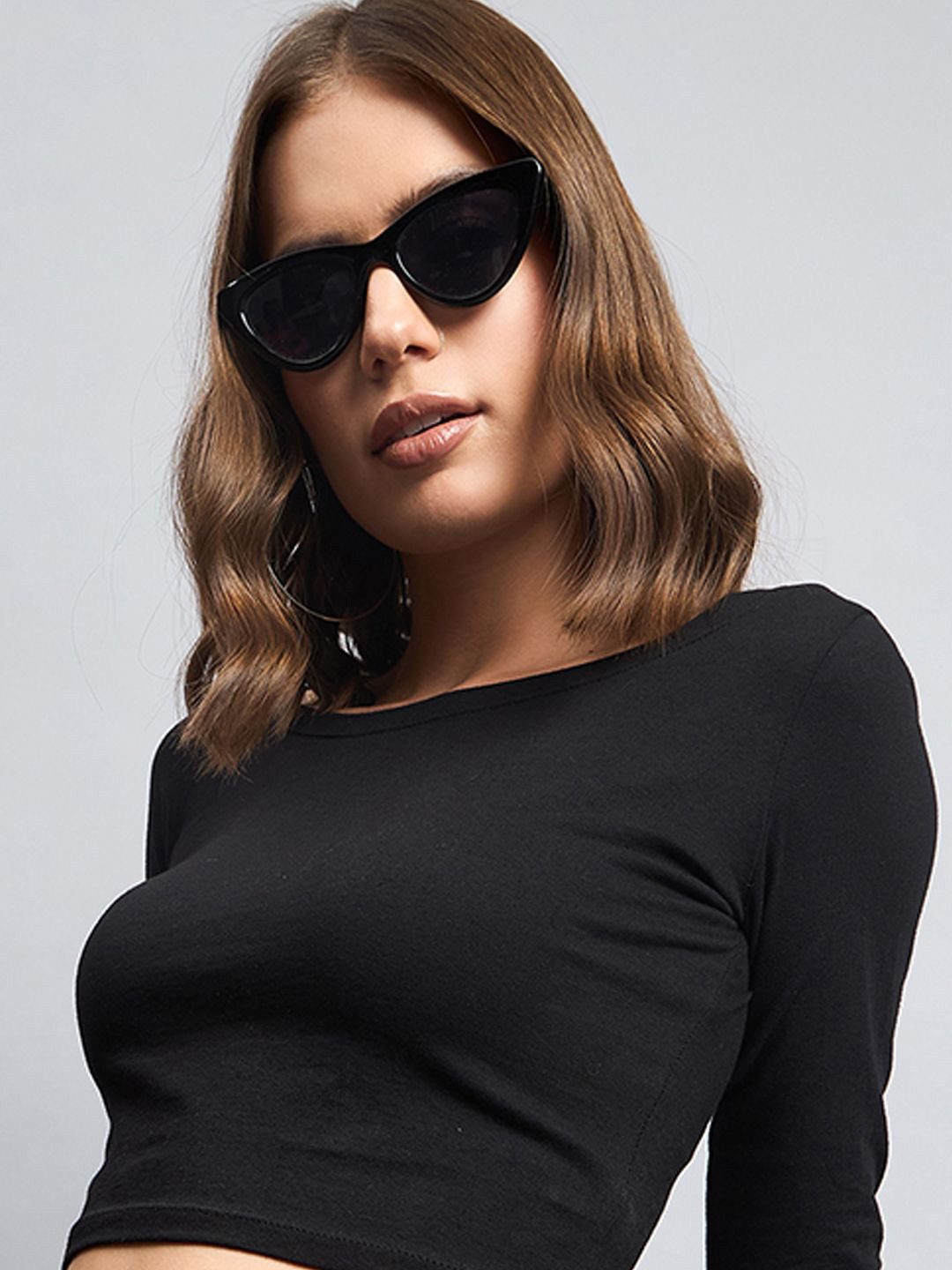 98 Degree North Solid Pure Cotton Crop Top