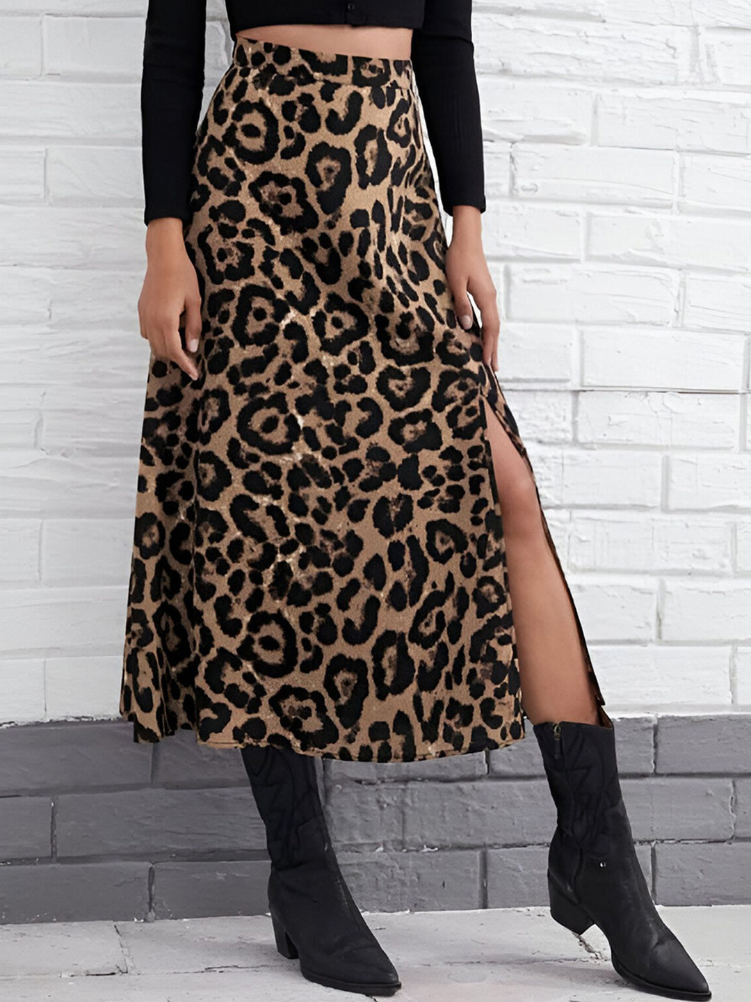 Dream Beauty Fashion Women Animal Skin Printed Slip On Straight A-Line Midi Skirt
