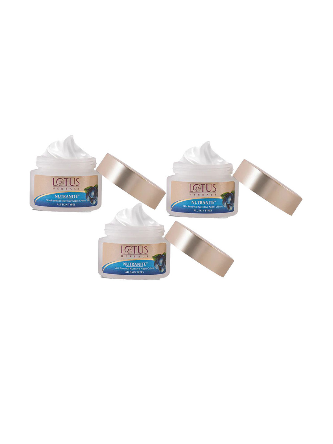 Lotus Herbals Nutranite Set Of 3 Skin Renewal Nutritive Night Cream - 50g Each