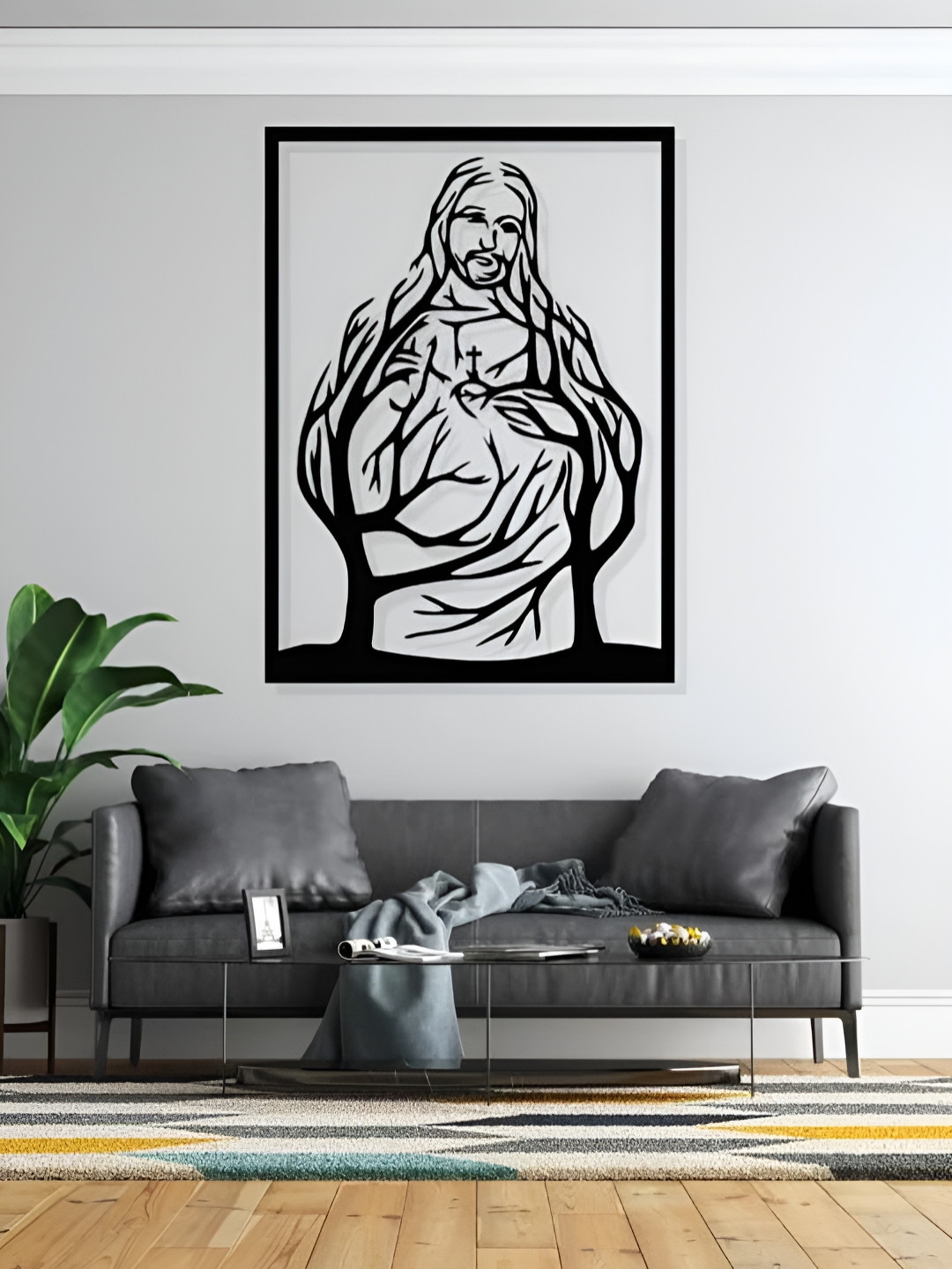 ARTROOMS Jesus Metal Hanging Hall Spiritual Wall Decor-25In