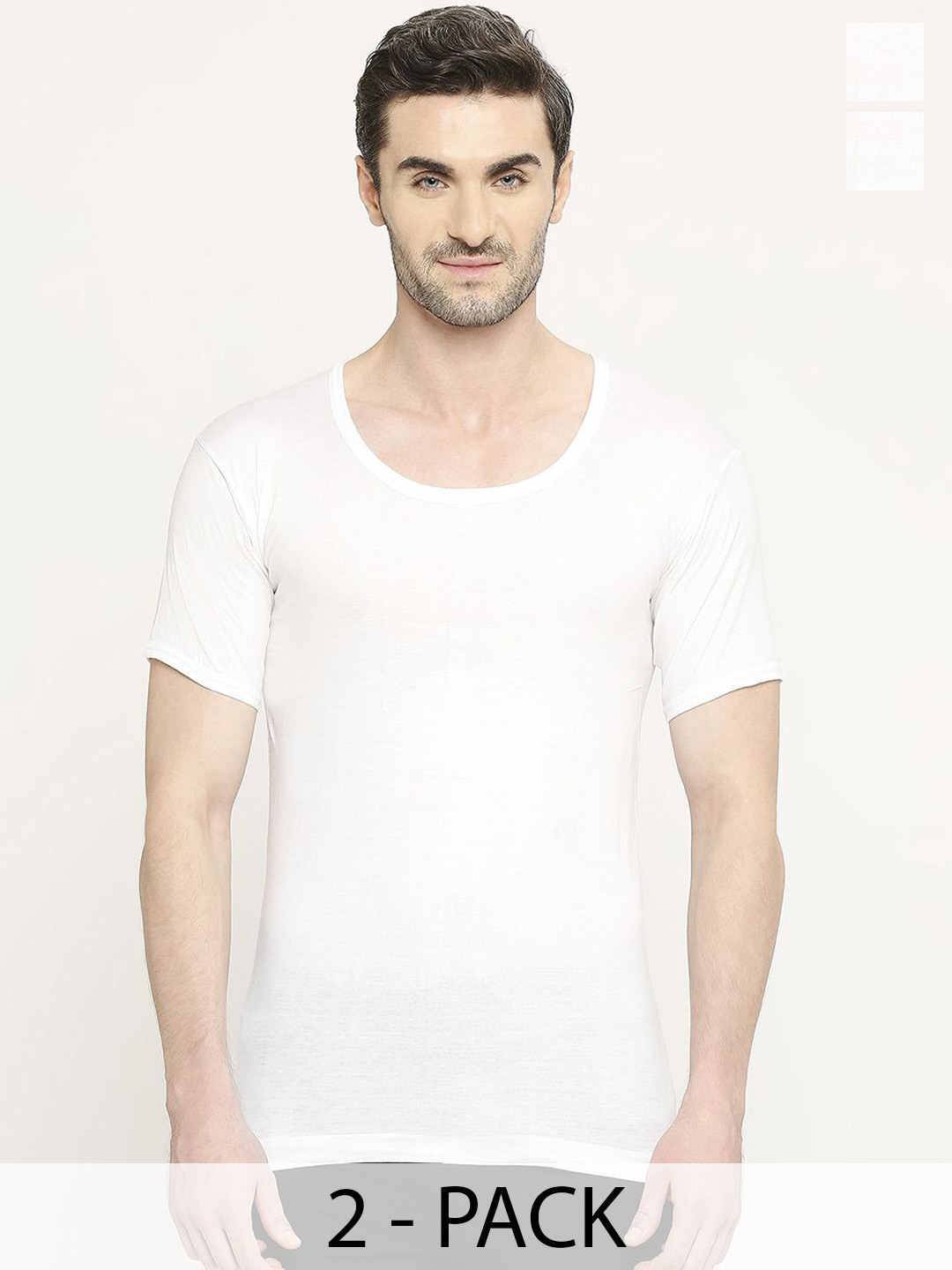 VIP Pack Of 2 Short Sleeves Innerwear Vests VP-MI-VS-CLSRS-10P-PO2-80