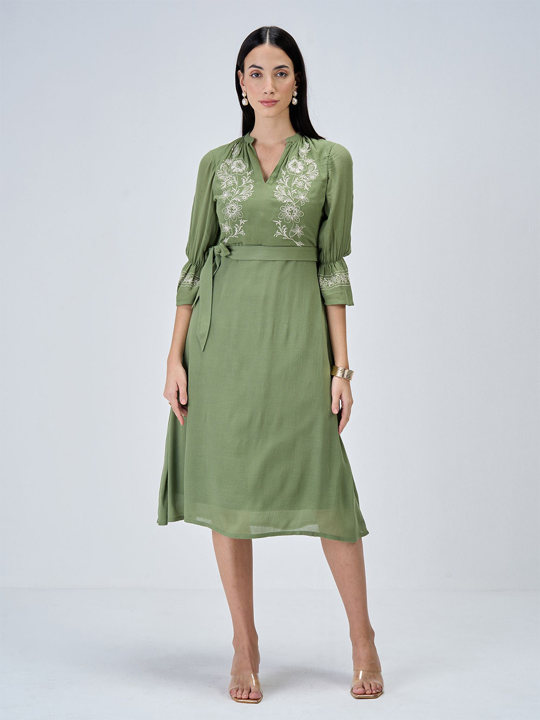 SALT ATTIRE Women Fit & Flare Midi Dress