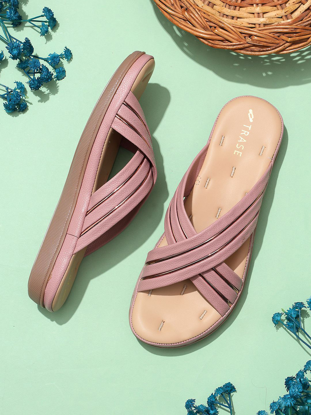 TRASE Women Colourblocked Open Toe Flats