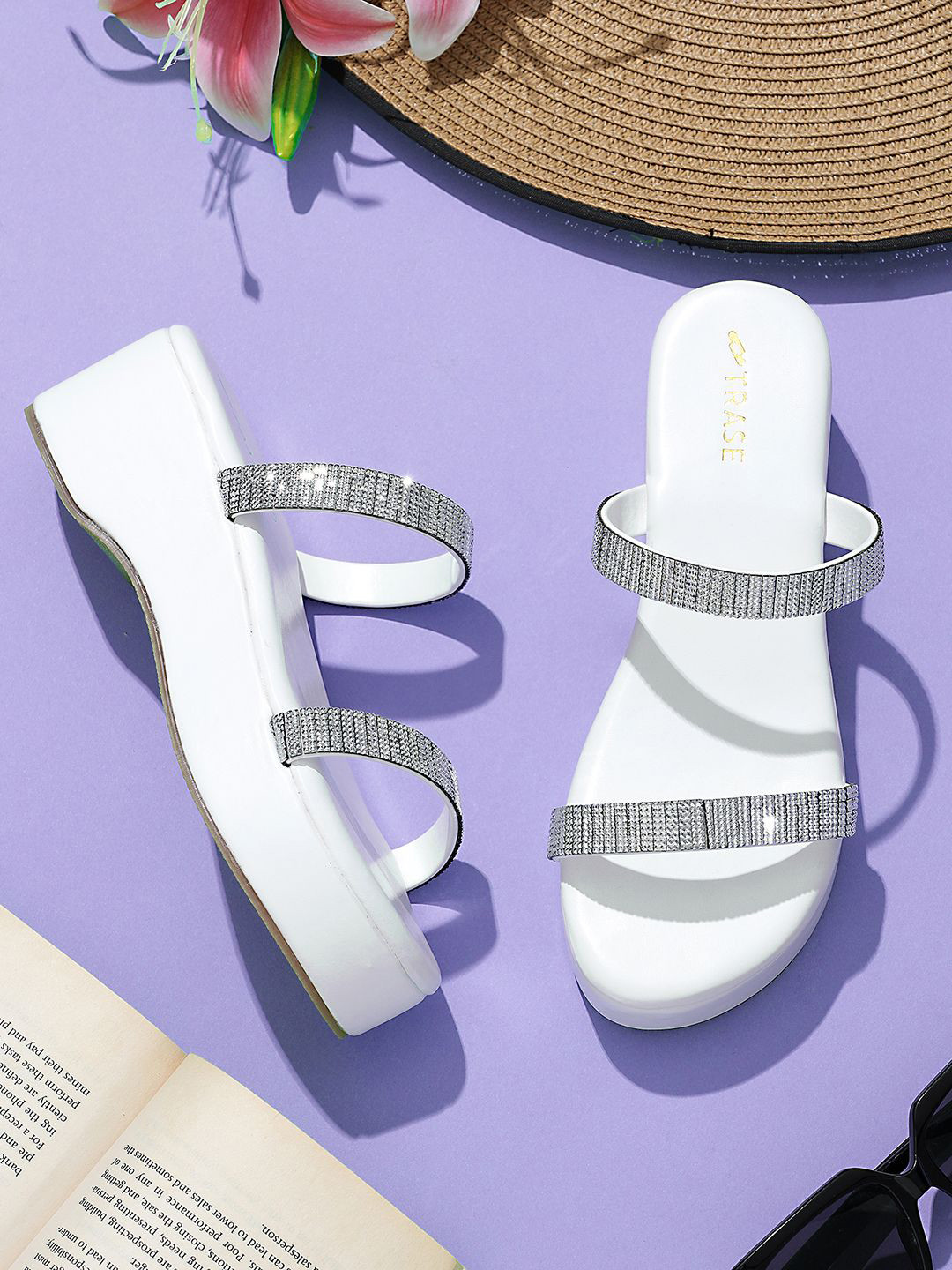 TRASE Textured Block Peep Toes