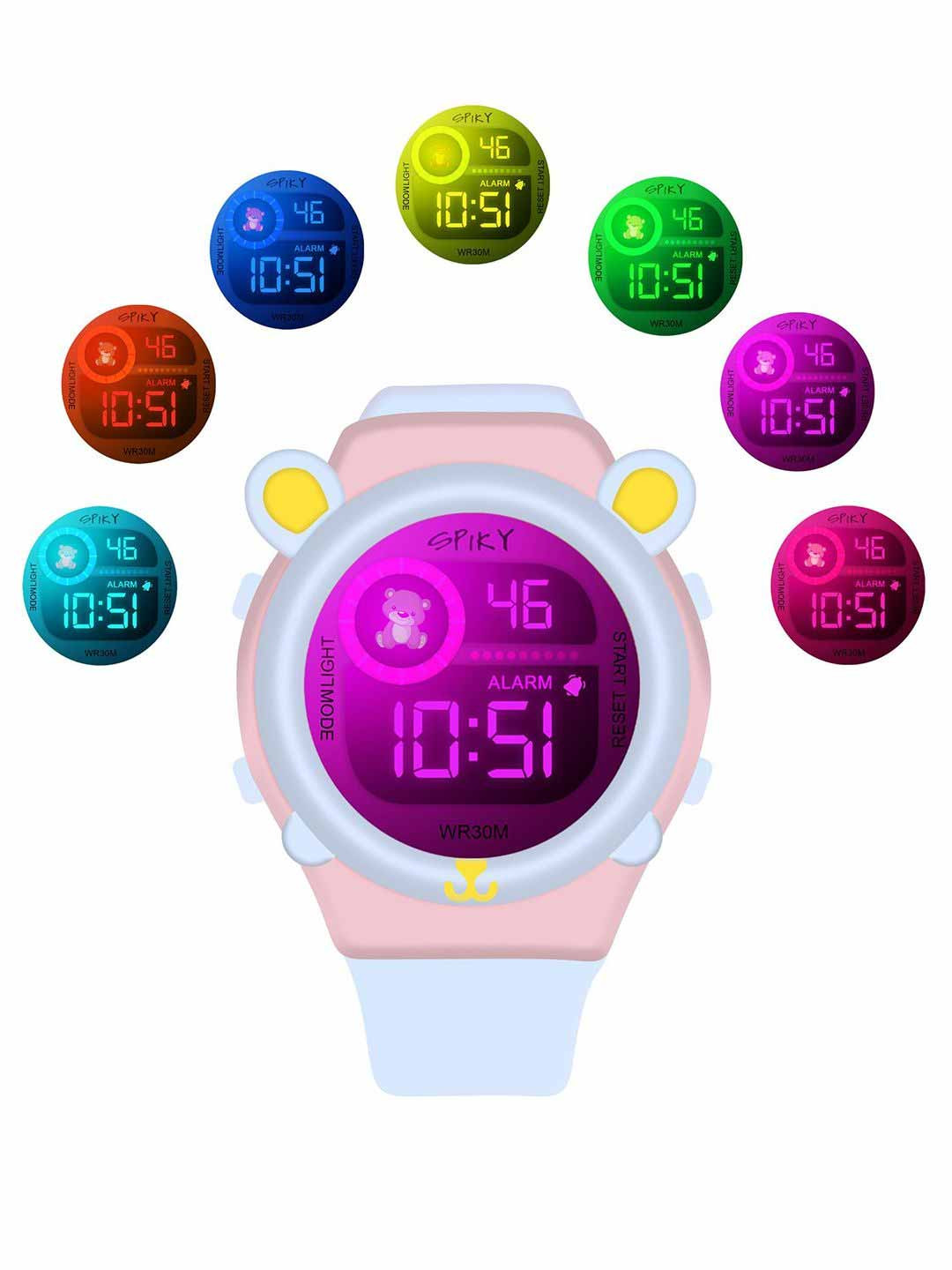 Spiky Kids Round Dial Digital Multi Function Automatic Watch SPKEVA26_C7_BLU