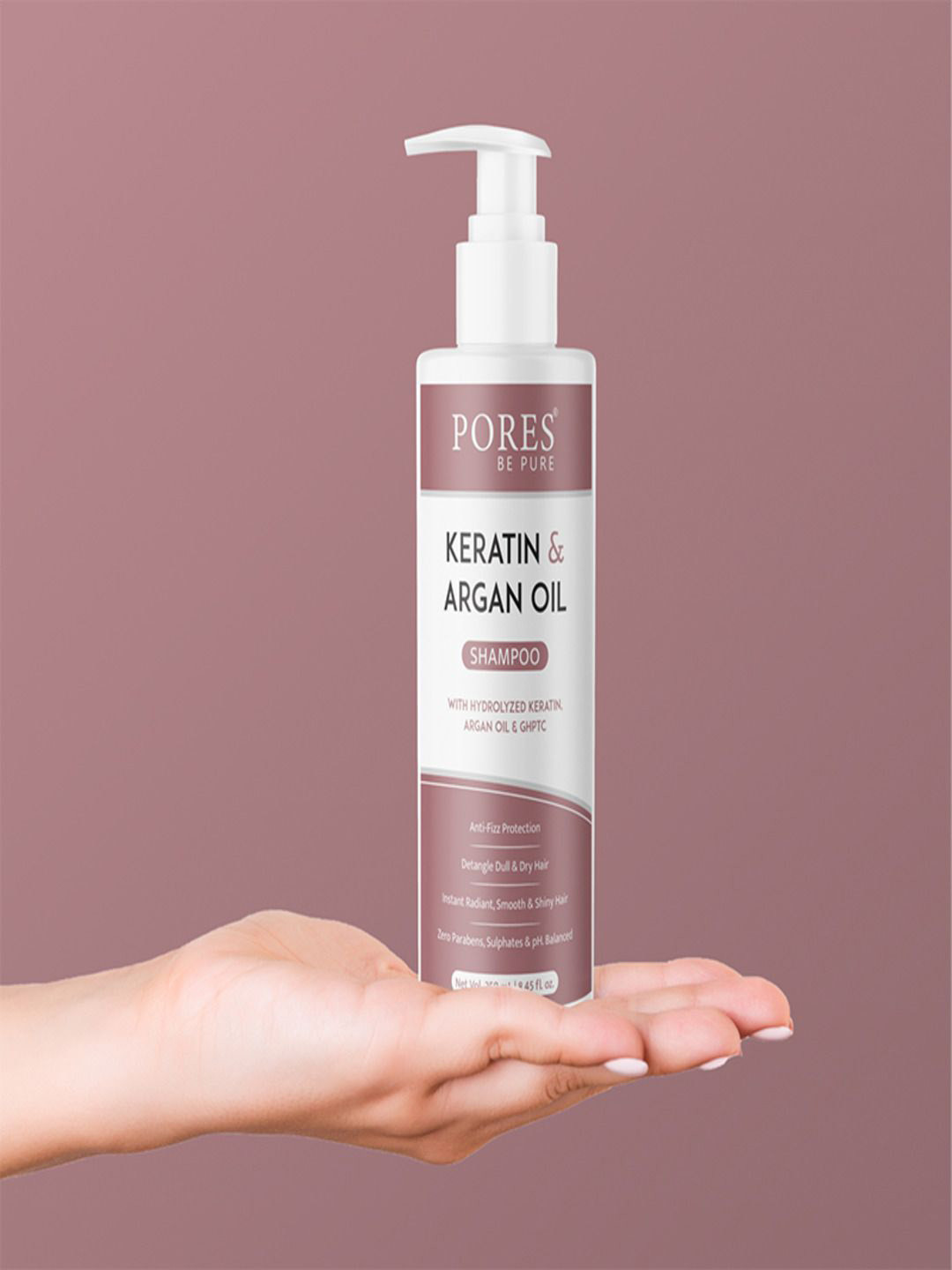 PORES Be Pure Keratin & Argan Oil For Smooth & Shiny Hair Hair Shampoo-250ml