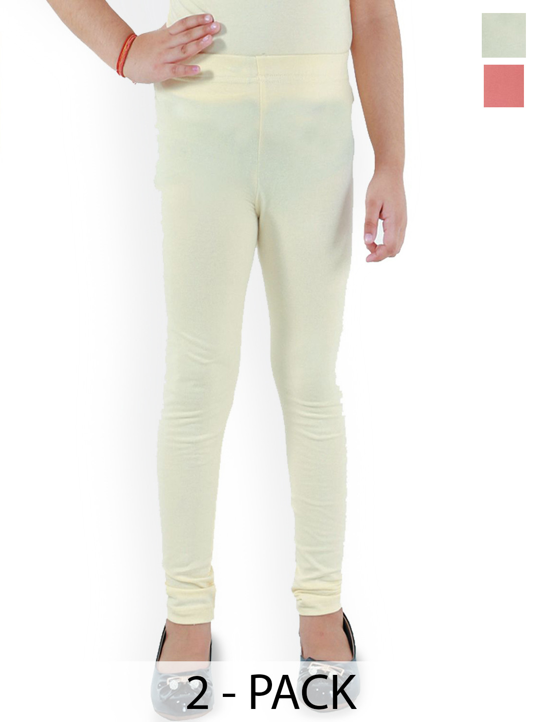 Kids Cave Pack Of 2 Cotton Churidar Length Leggings