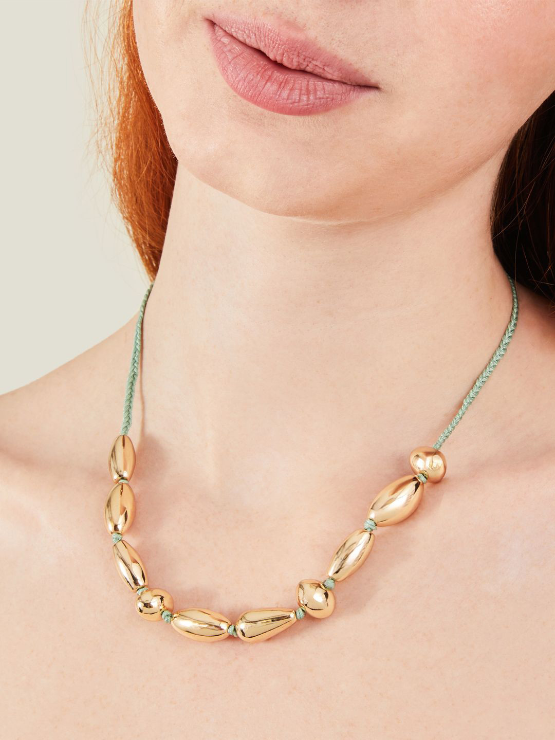 Accessorize Gold-Plated Mixed Shape Thread Necklace