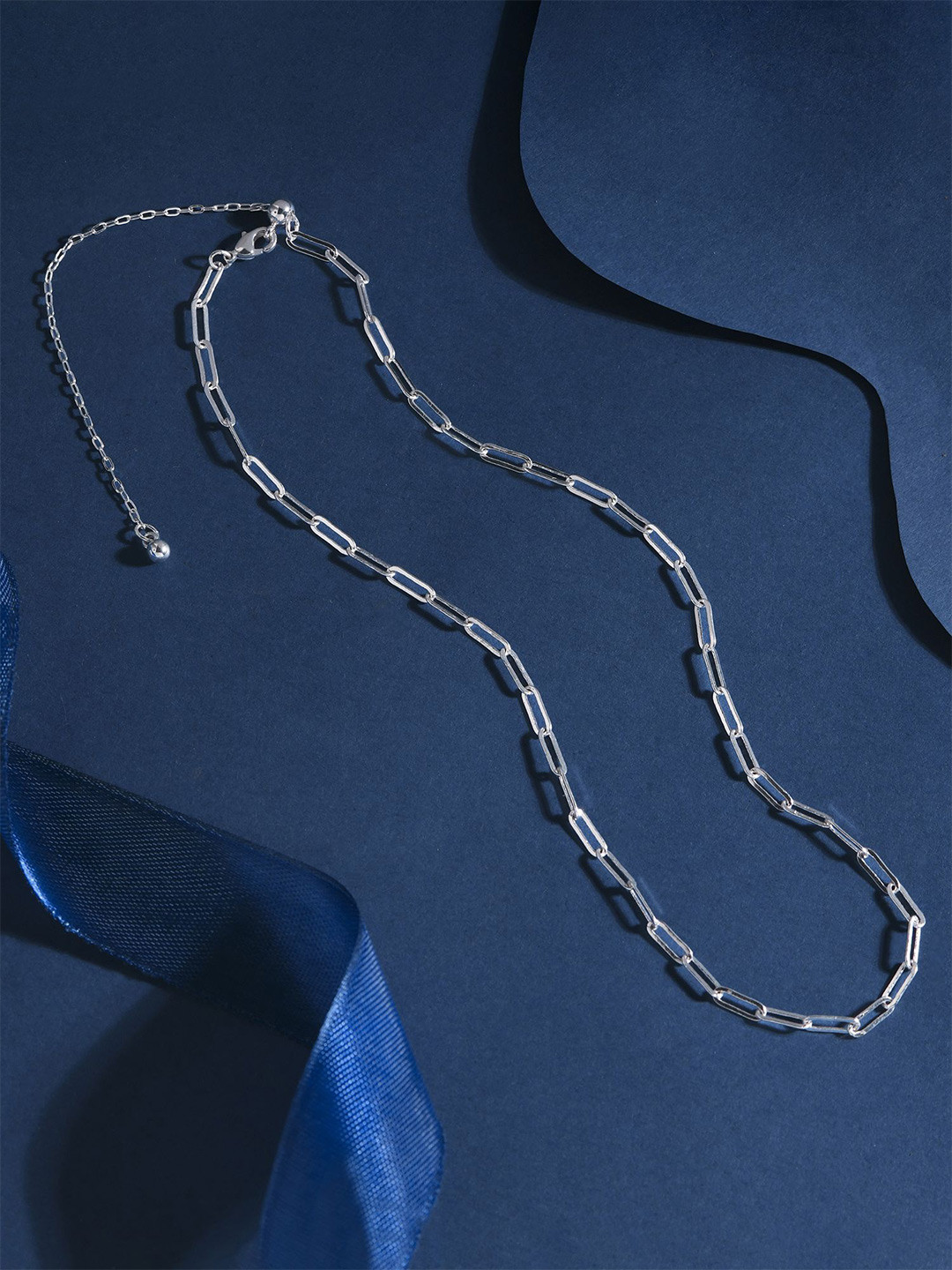 Accessorize Sterling Silver Paper Clip Necklace