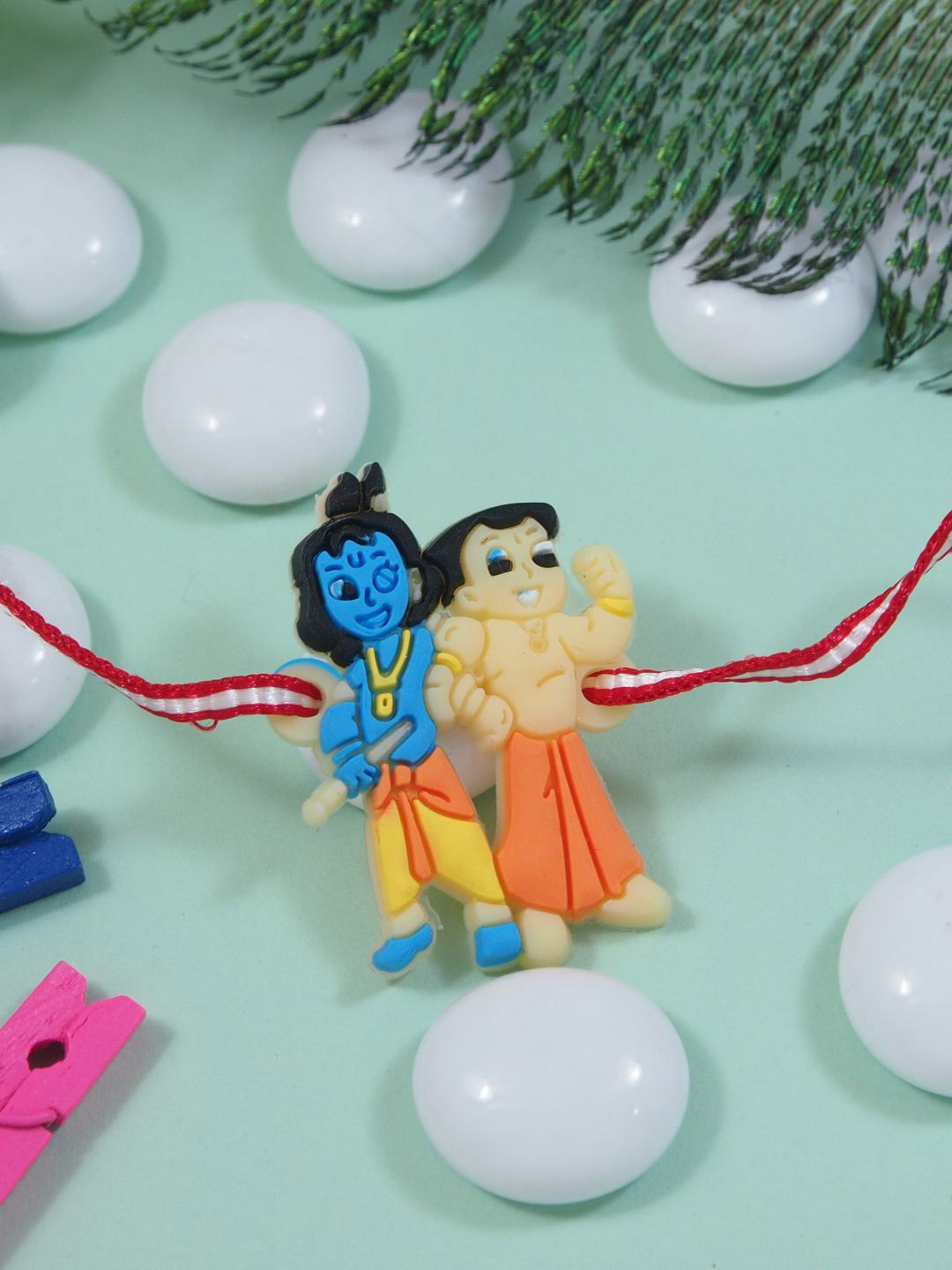 I Jewels Boys Chota Bheem & Krishna Thread Rakhi With Roli Chawal & Greeting Card