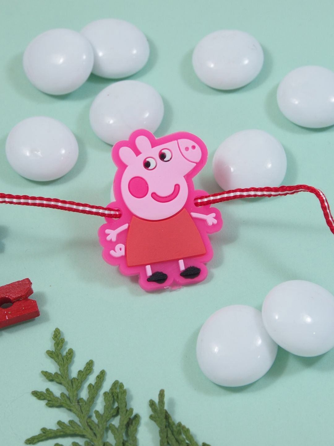 I Jewels Boys Peppa Pig Thread Rakhi With Roli Chawal & Greeting Card