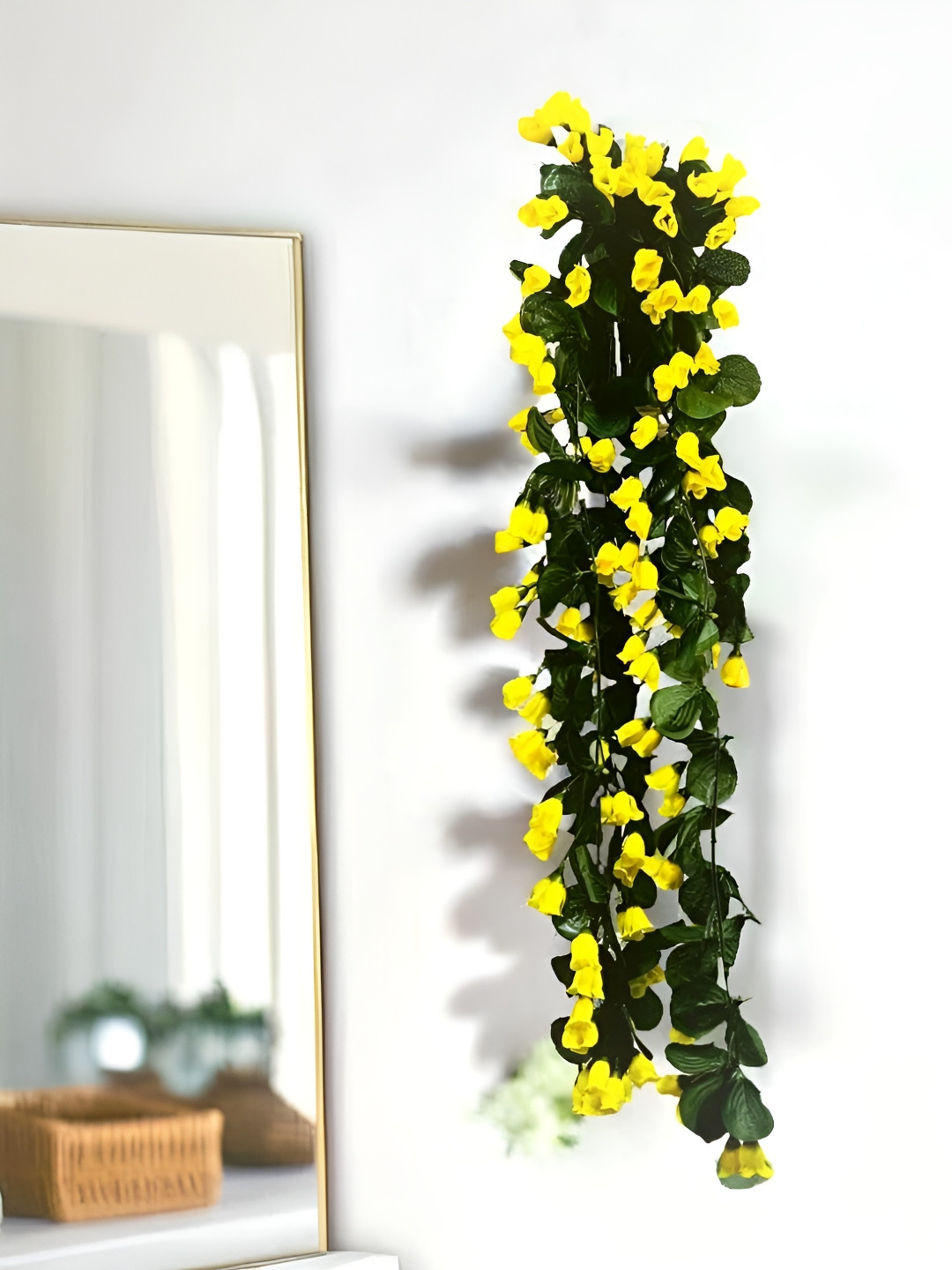 Akaar Rose Bud Falling Plastic Floral Matte Hanging Hall Wall Hangings-32In