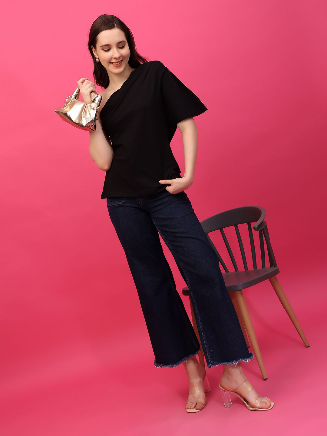 Cation Cotton Styled Back Solid Top