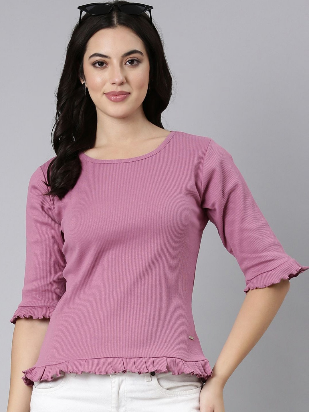 TWIN BIRDS Women Pockets Slim Fit T-shirt