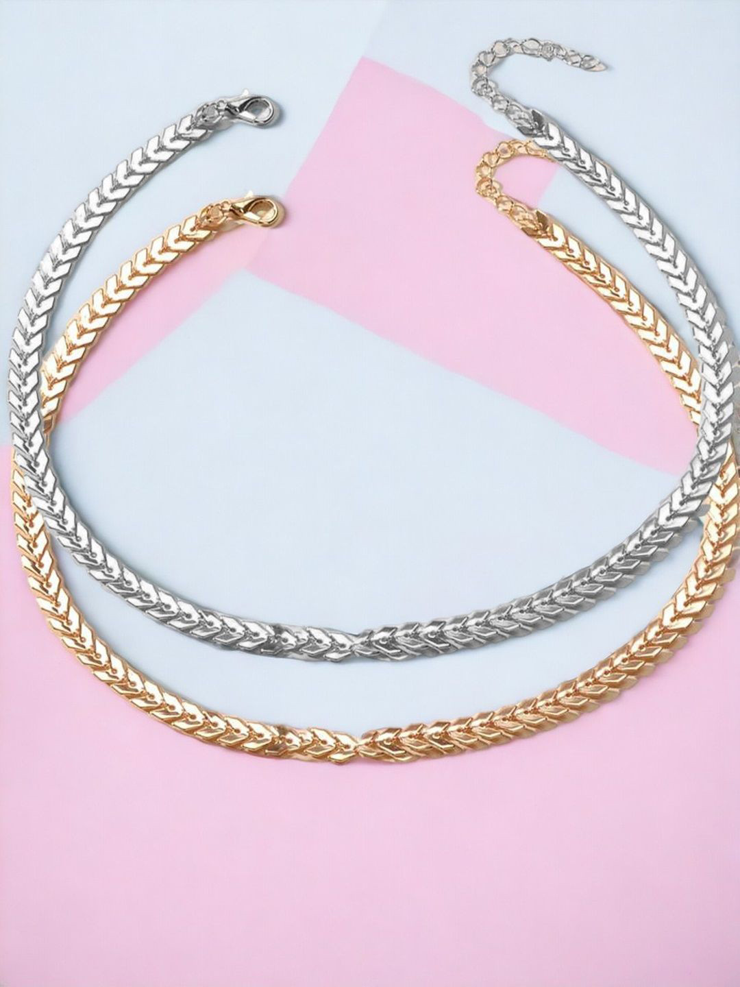 fabula Set Of 2 Silver-Plated Delicate Choker Necklace
