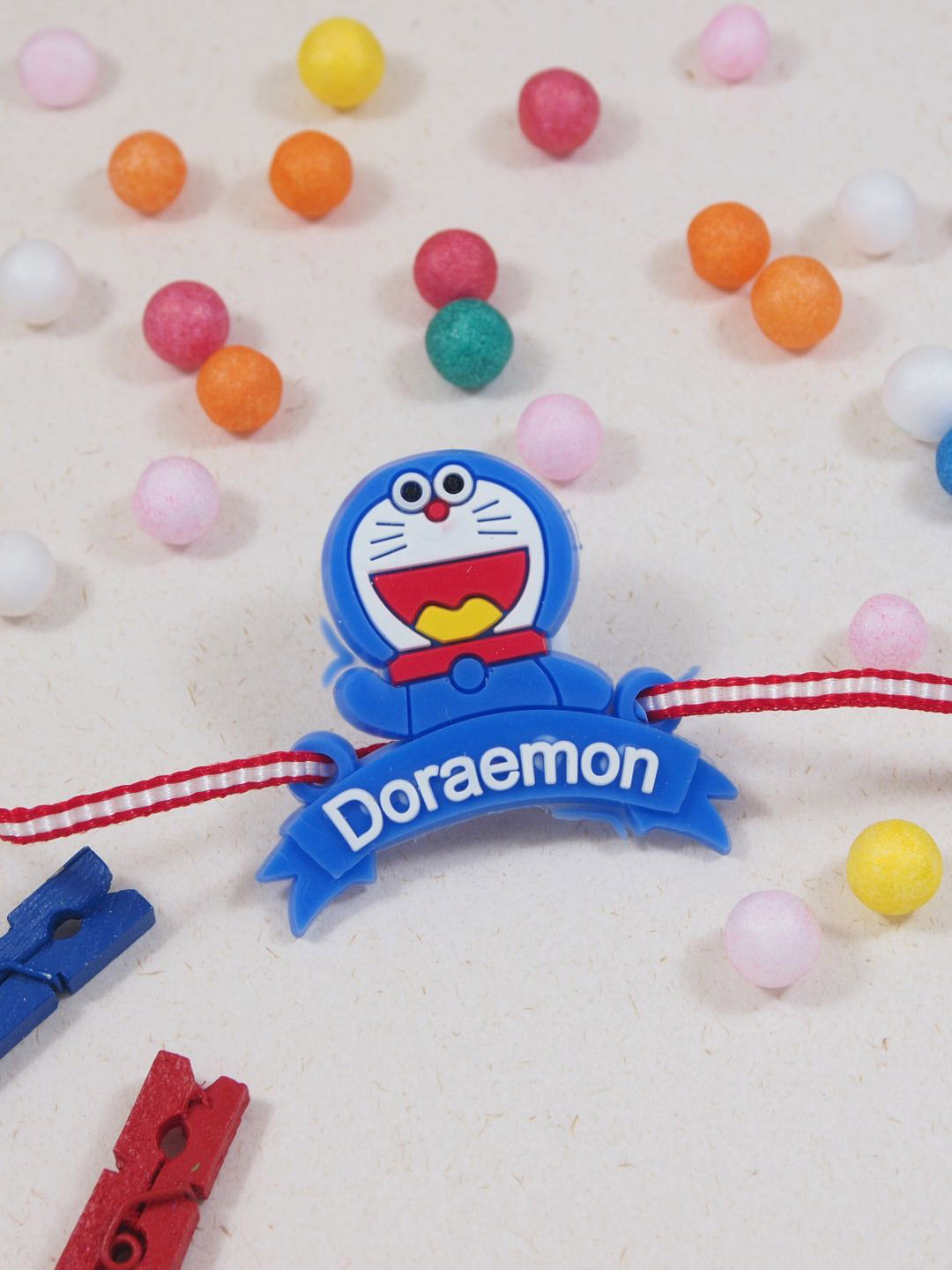 I Jewels Boys Doraemon Thread Rakhi With Roli Chawal & Greeting Card