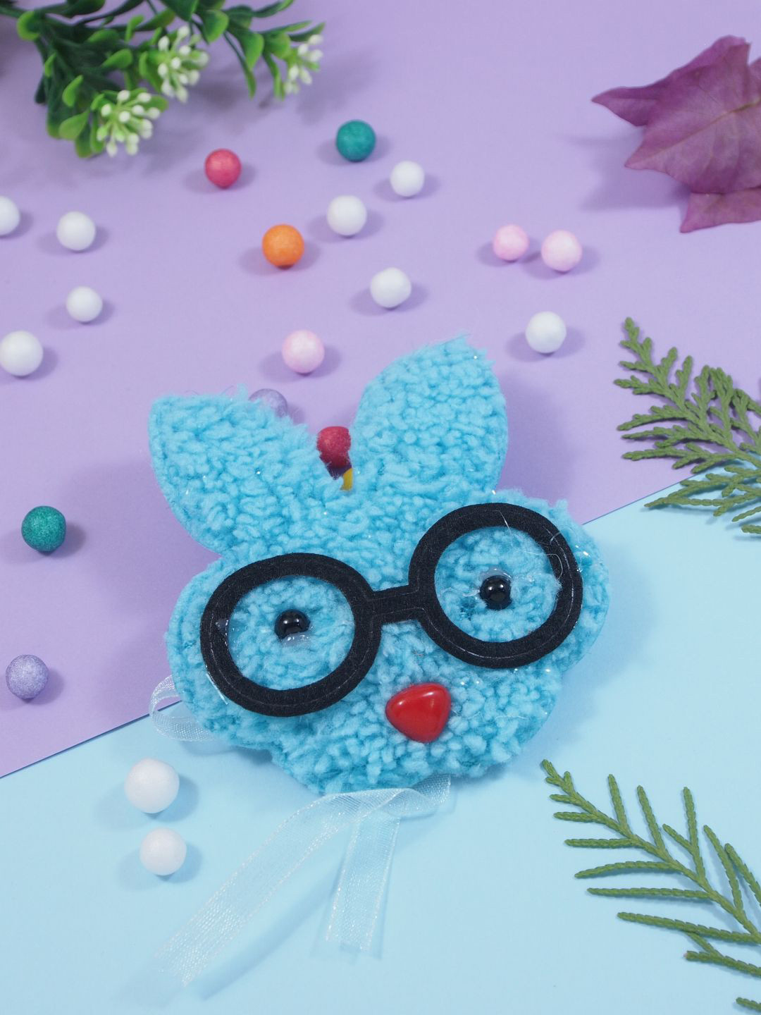 I Jewels Rabbit LED Light Thread Rakhi With Roli Chawal & Greeting Card