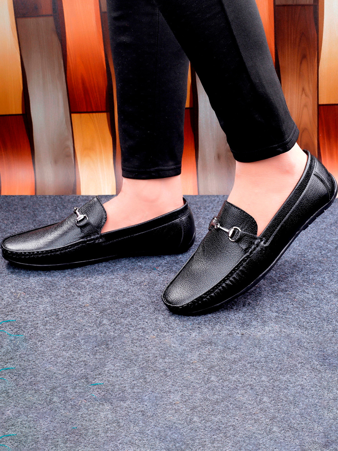 HERE&NOW Men Solid Slip-on Buckel Party Wear Formal Loafers