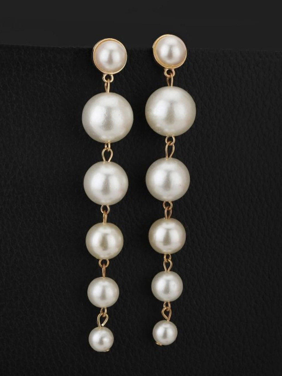 DN Creation Rose Gold-Plated Alloy Contemporary Drop Earrings