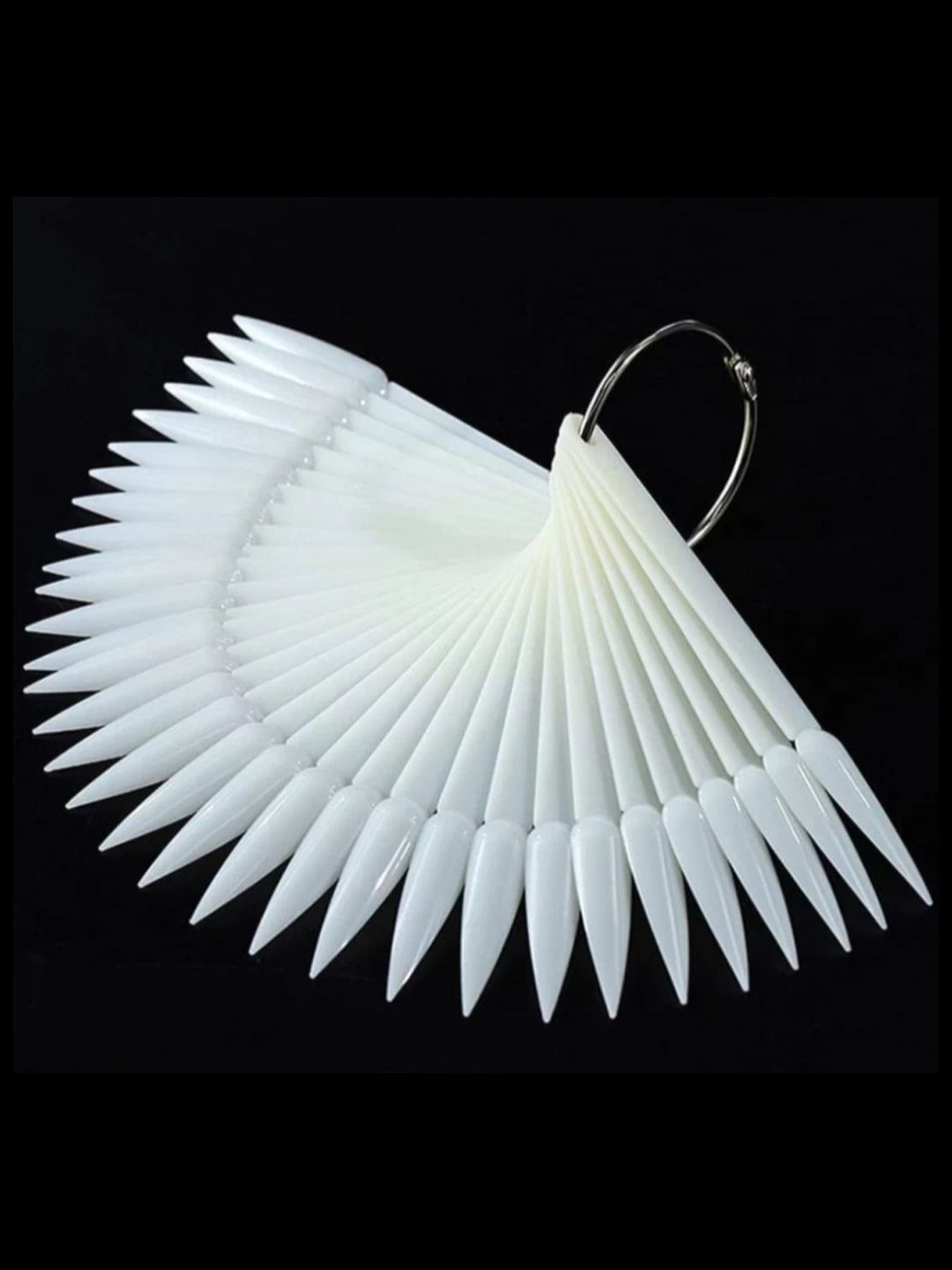 RANORE Set Of 50 False Display Nail Art Wheel Polish Practice Tips-Sticks Tools- White