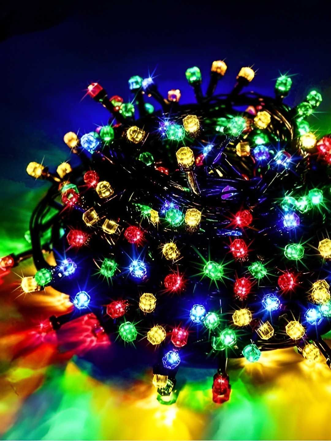 ENORMITY Blue & Green Rice Shaped LED String Lights