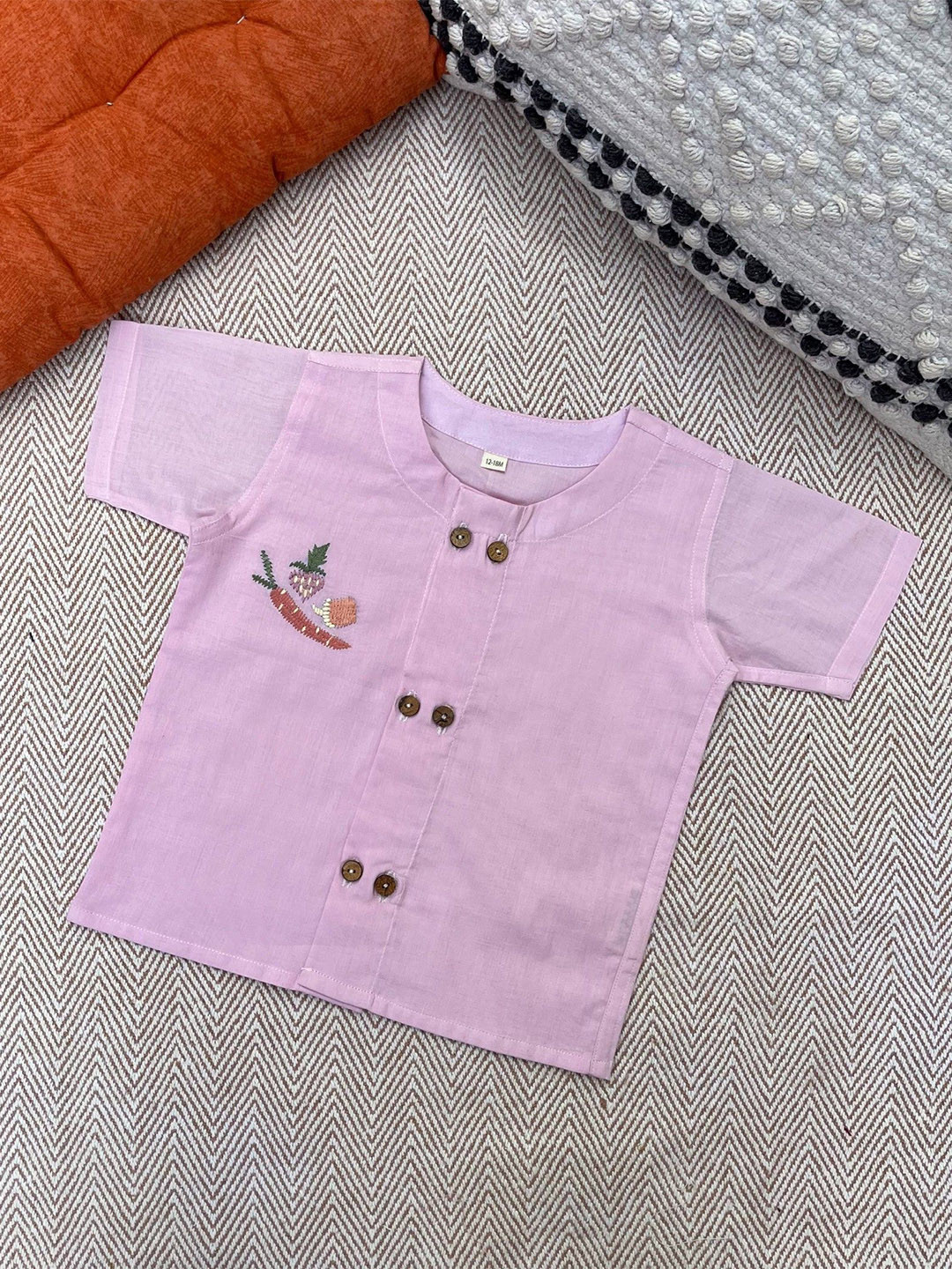 Bhaakur Infants Embroidered Pure Cotton Jhabla Innerwear Vest