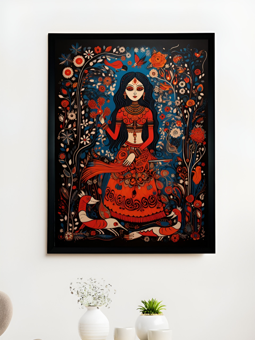 SOWPEACE Red & Blue Canvas Abstract Wall Art