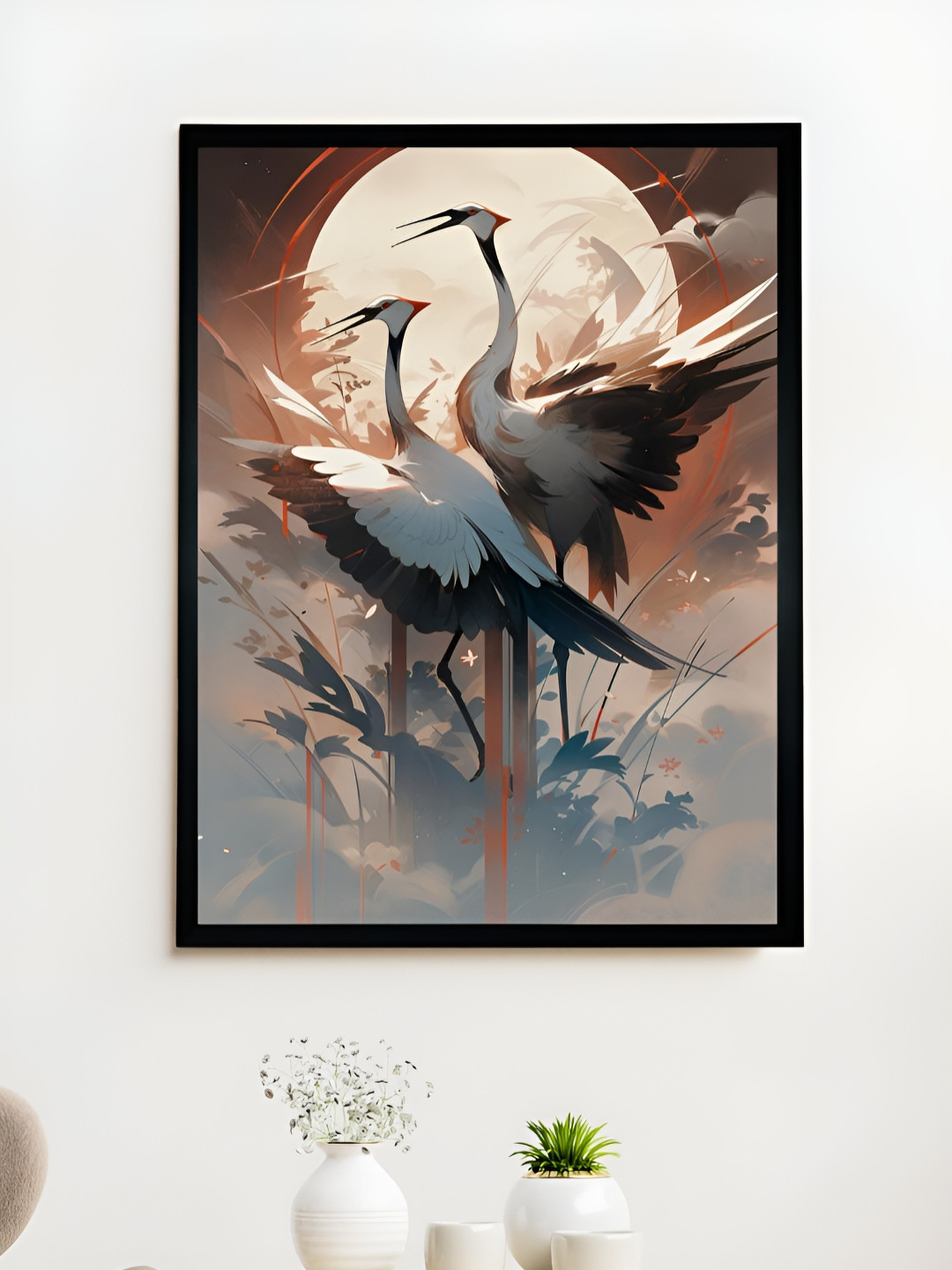 SOWPEACE Beige & Brown Birds Printed Canvas Wall Art