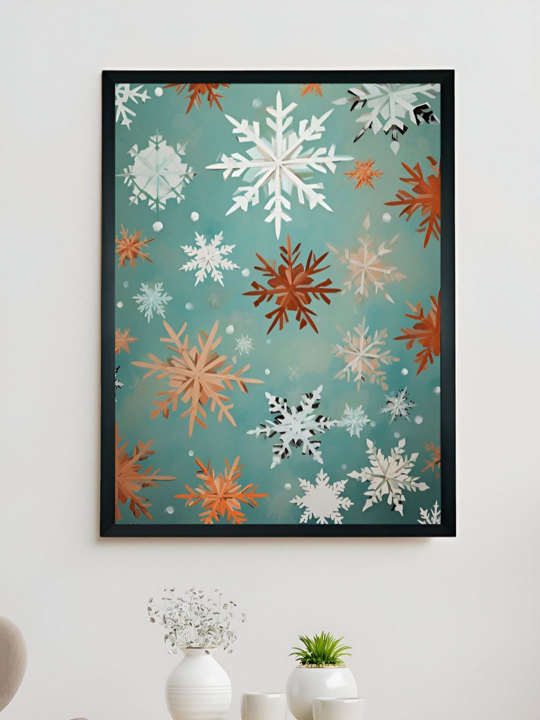 SOWPEACE Green & White Winter Bliss Printed Canvas Wall Art