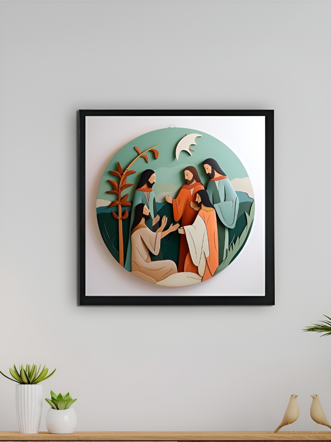 SOWPEACE Green & Rust Printed Canvas Wall Art