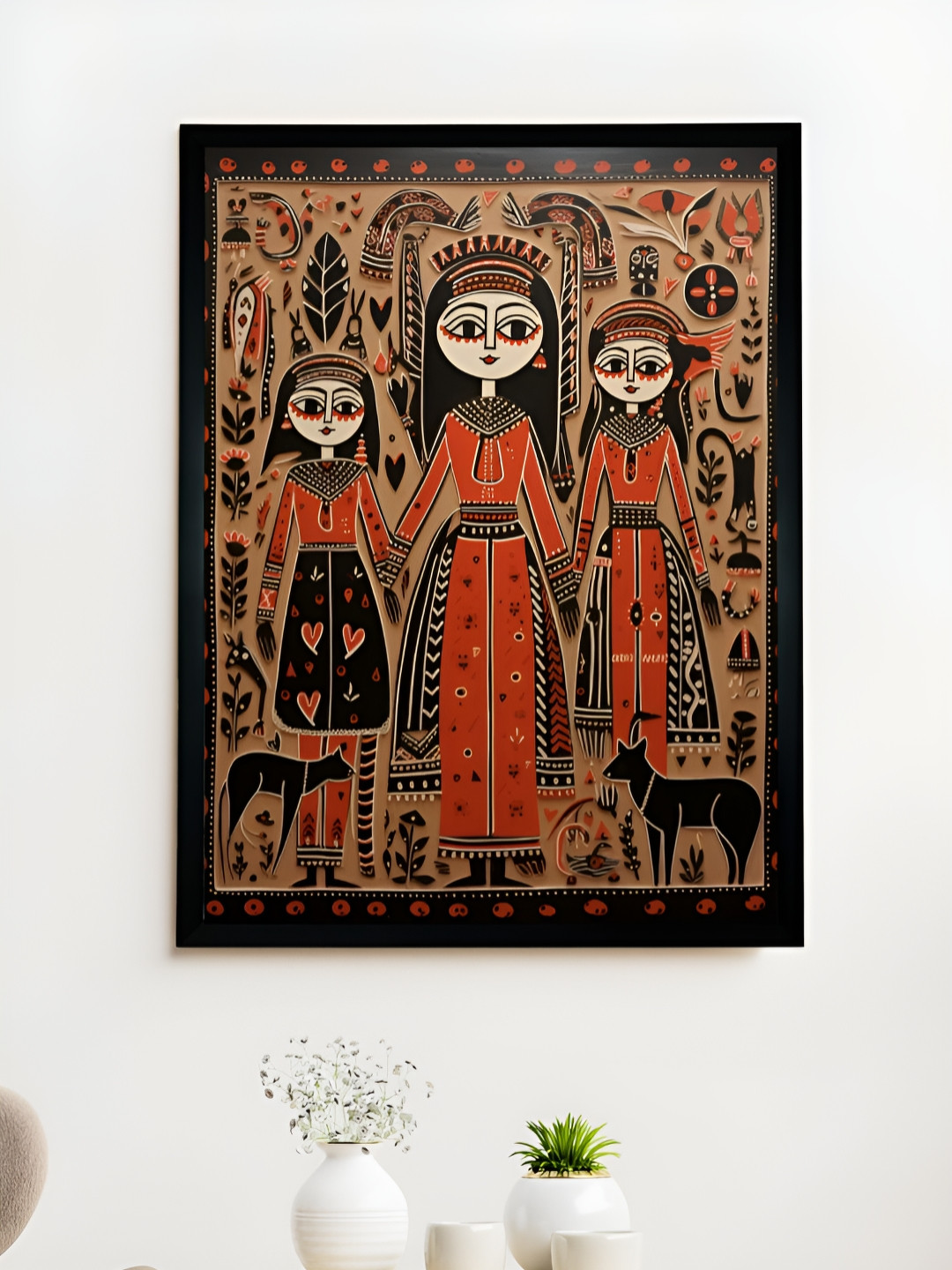 SOWPEACE Red & Brown Canvas Other Wall Photographs