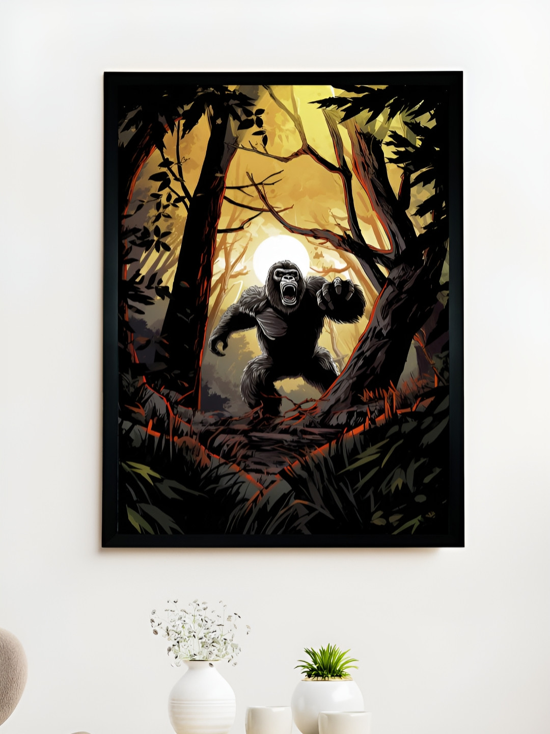 SOWPEACE Black & Yellow Canvas Birds & Animals Wall Art