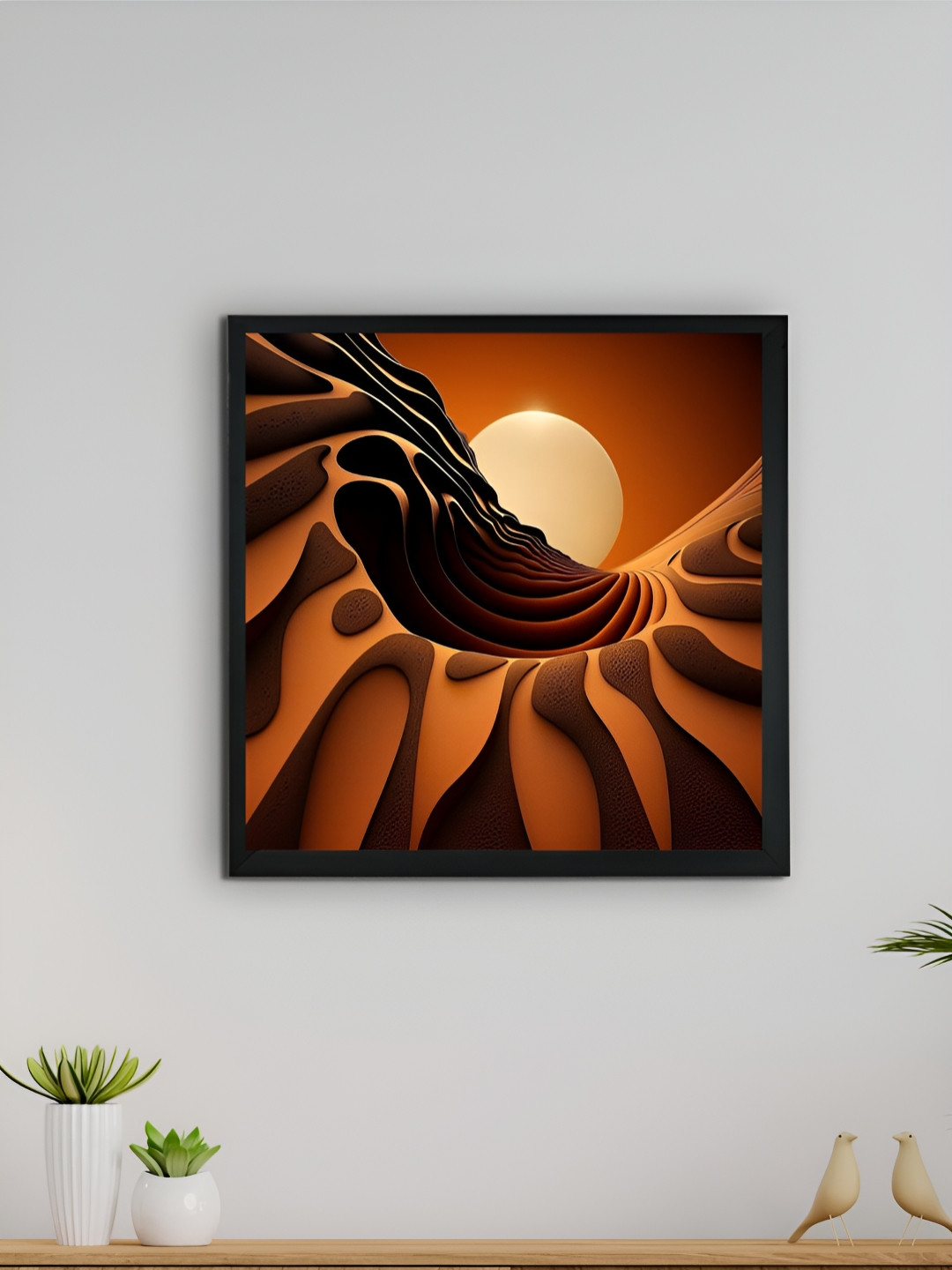SOWPEACE Rust & Brown Printed Canvas Wall Art