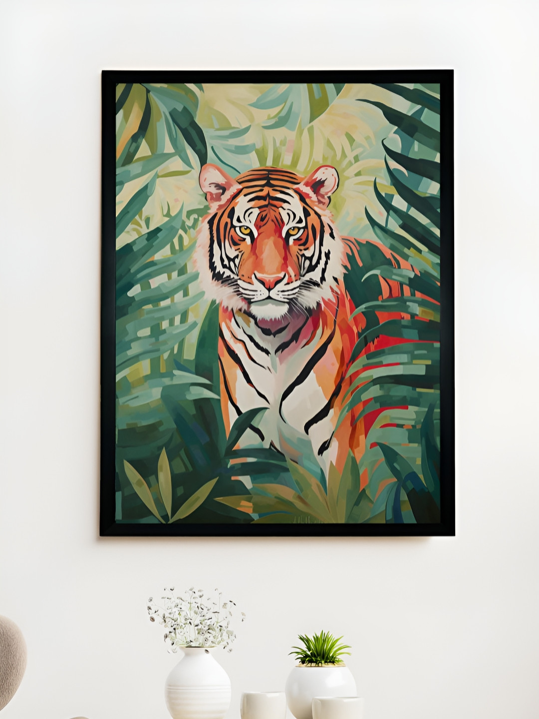 SOWPEACE Green & Rust Canvas Birds and Animals Wall Photographs