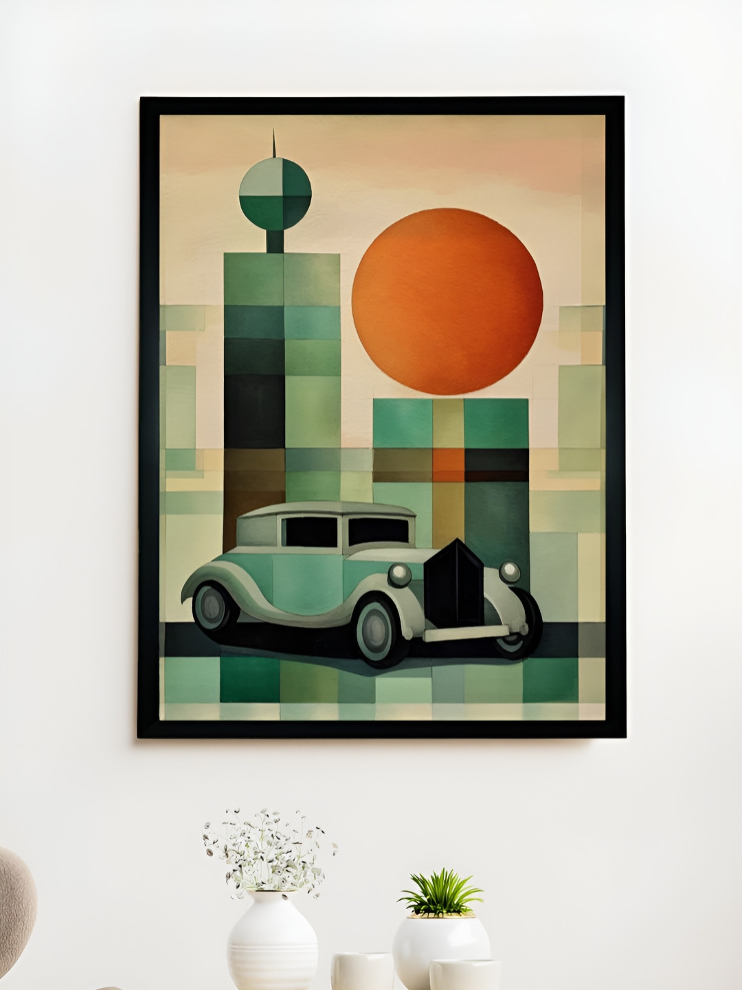 SOWPEACE Green & Rust Canvas Abstract Wall Photographs