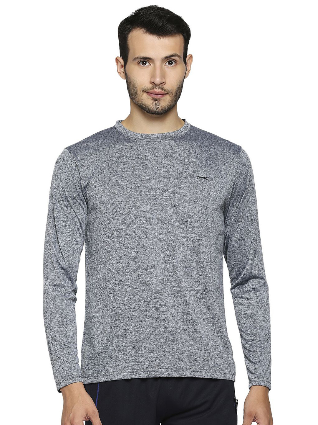 Black Panther Men Solid Dri-FIT Full Sleeves T-Shirt