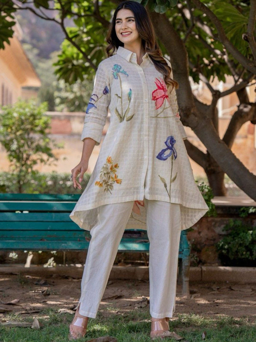 AUTUMN LANE Teresa Angel Printed Pure Cotton Tunic & Trousers