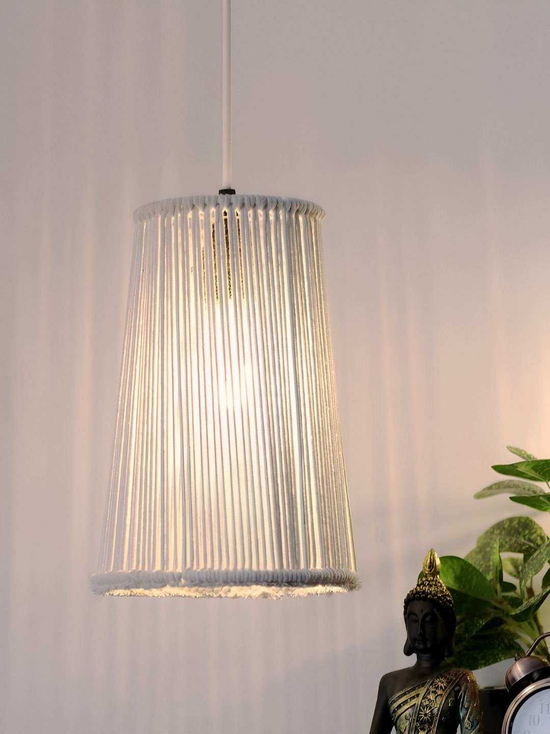 Decazone White Textured Iron Contemporary Ceiling Lamp