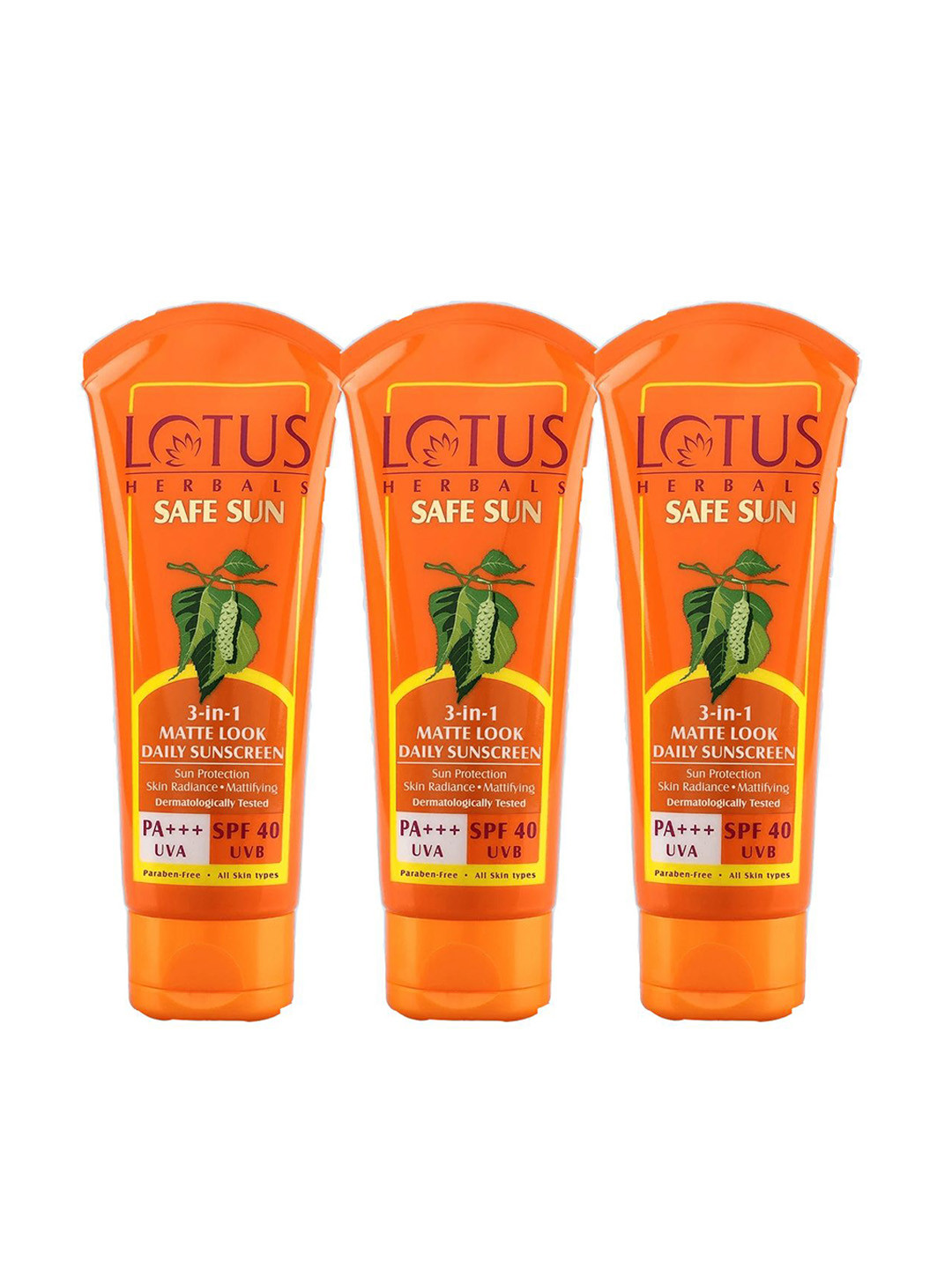 Lotus Herbals Safe Sun Set Of 3 3-In-1 Matte Look Daily Sunscreen - 75g Each