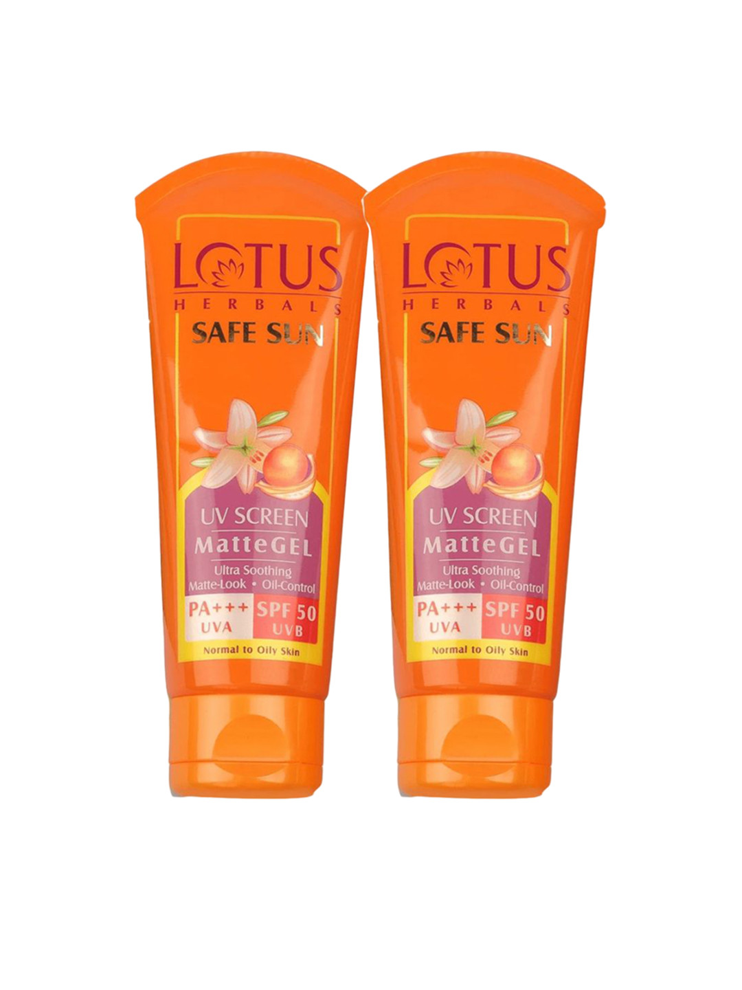 Lotus Herbals Safe Sun Set Of 2 UV Screen Matte Gel SPF 50 - 50g Each