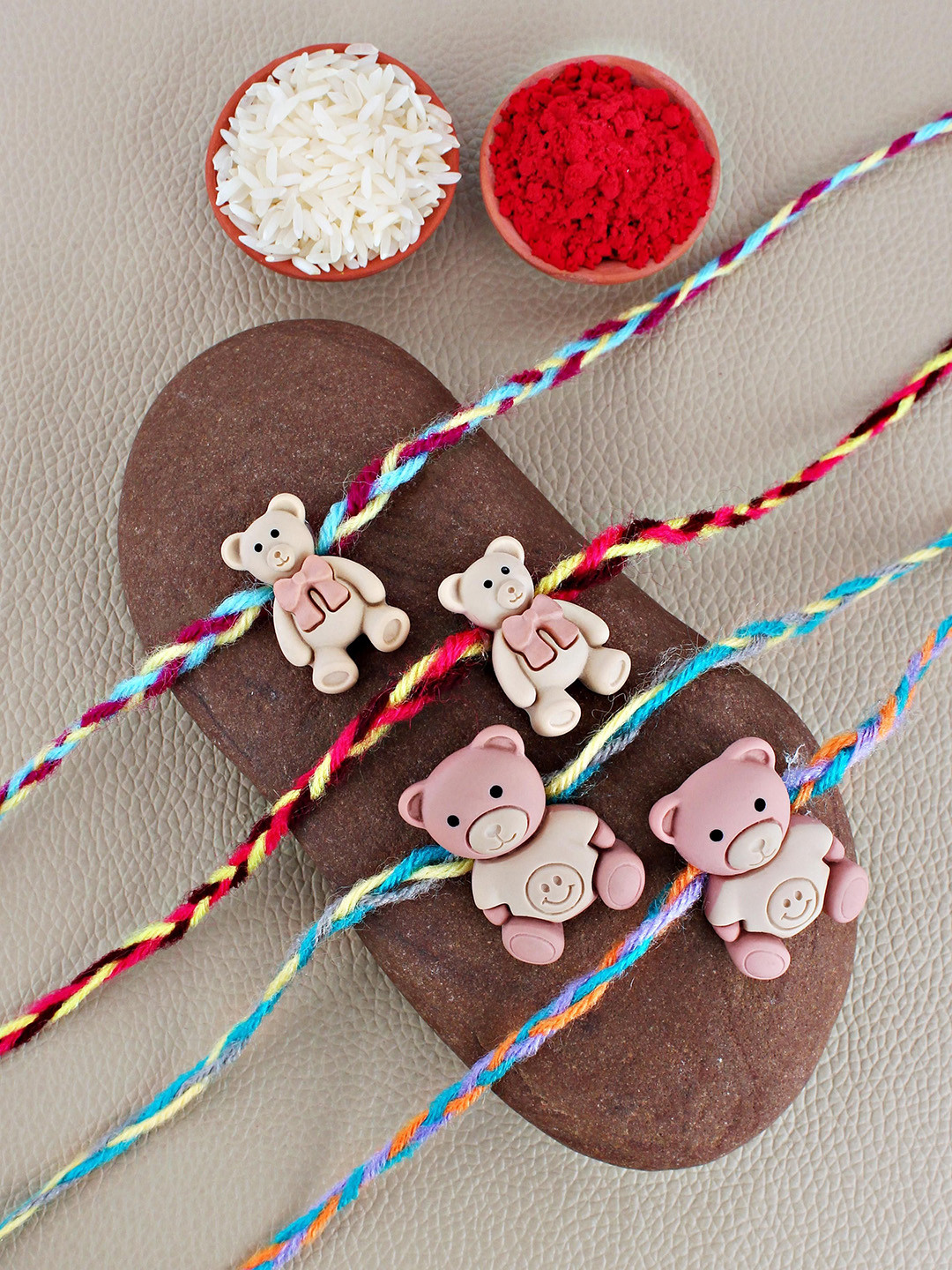 LUCKY JEWELLERY Boys Set of 4 Thread Rakhis