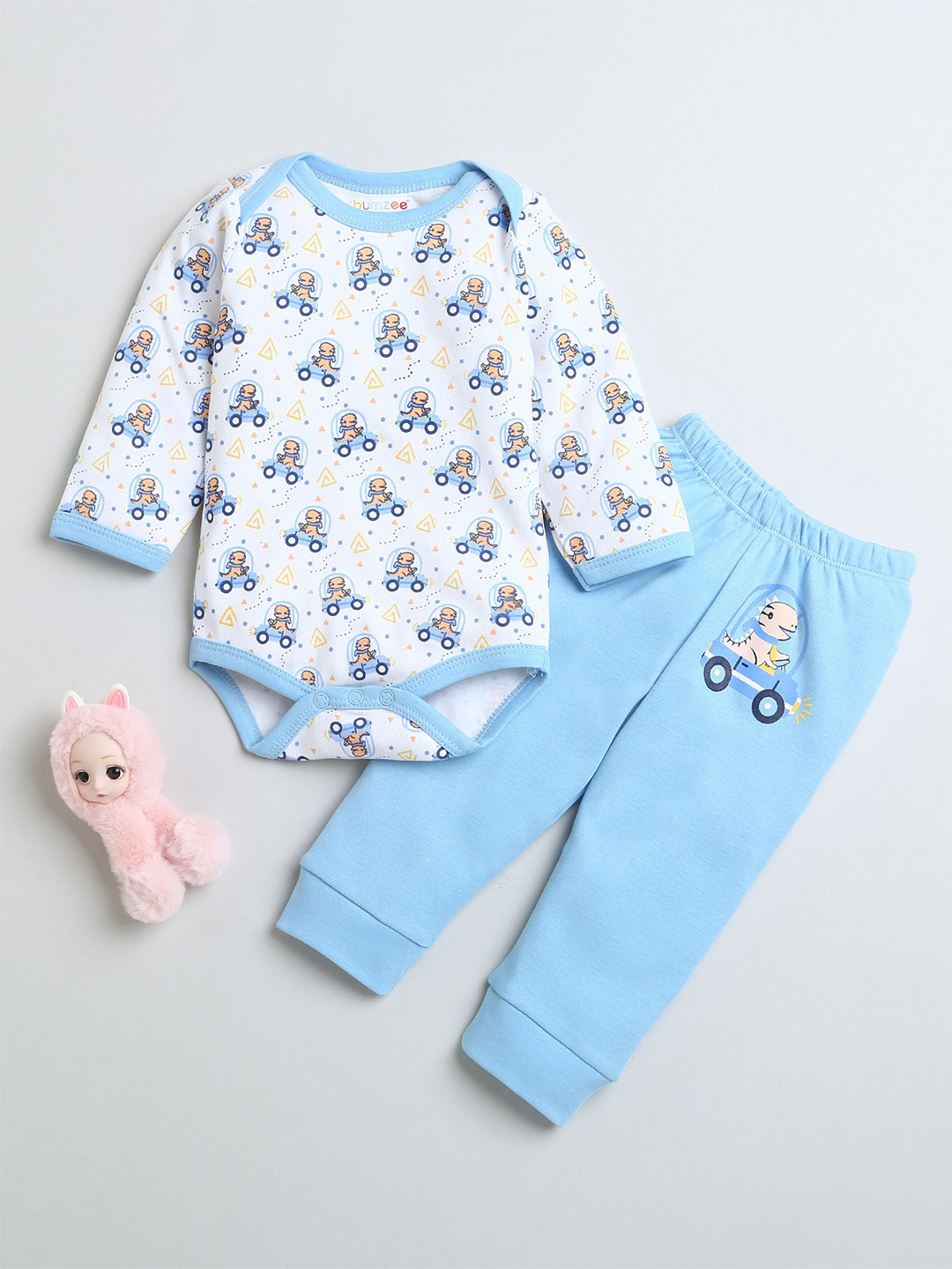 BUMZEE Infants Boys Printed Bodysuit & Pyjama