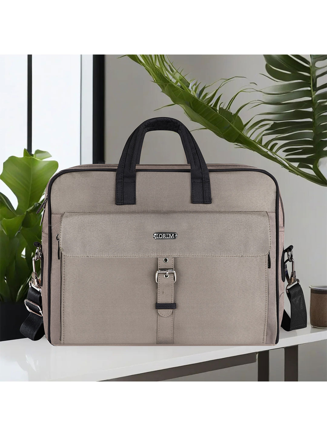 LOREM Men Grey Color Linen fabric 10L Messenger Bag For Men