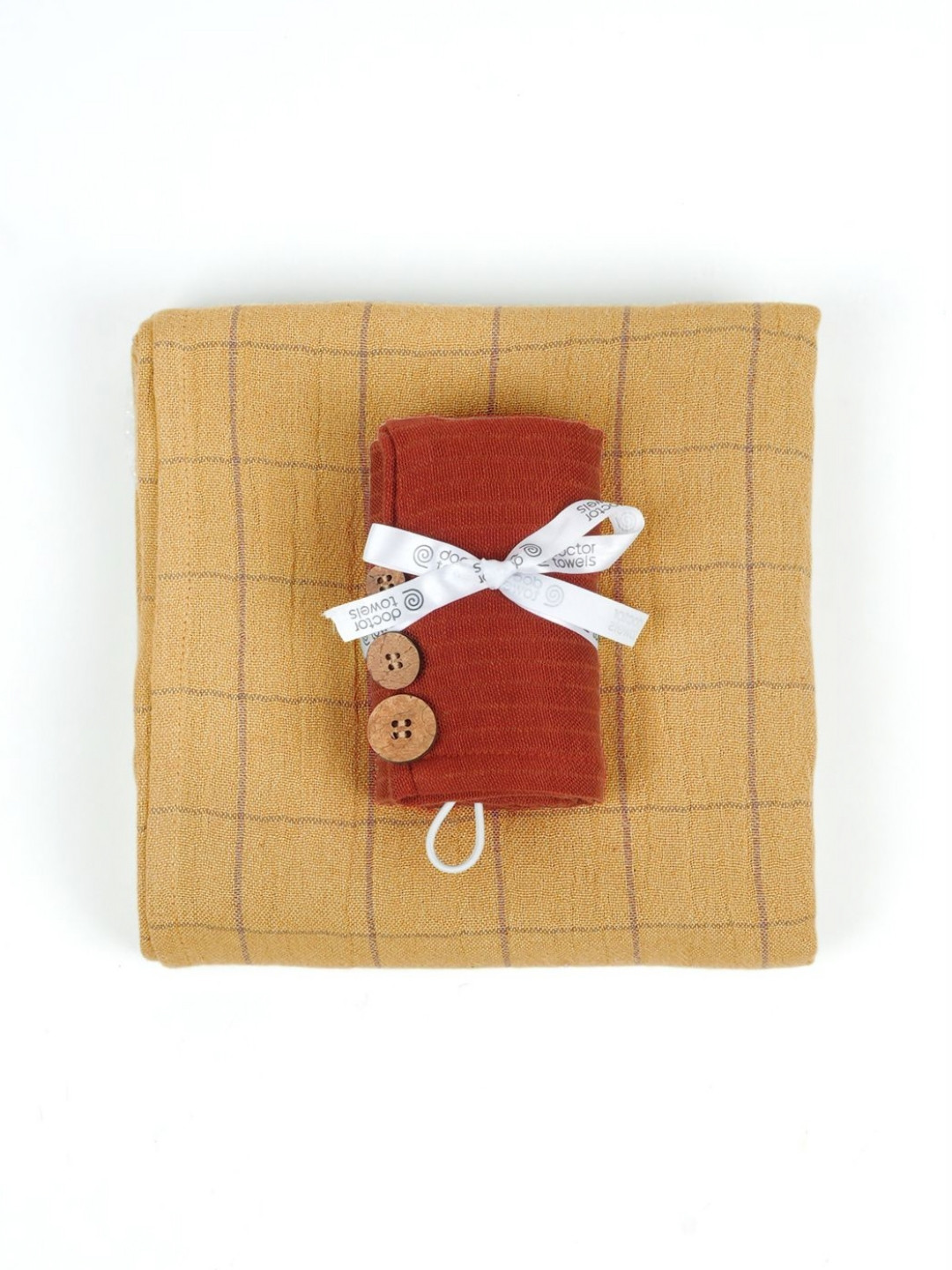 Doctor Towels Gold Toned Printed 380GSM 2pcs Anti-Bacterial Banana Bath Towel & Hair Towel