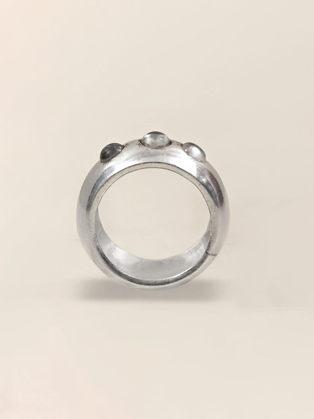 Exotic India Crystal Stone Sterling Silver Stylish Ring